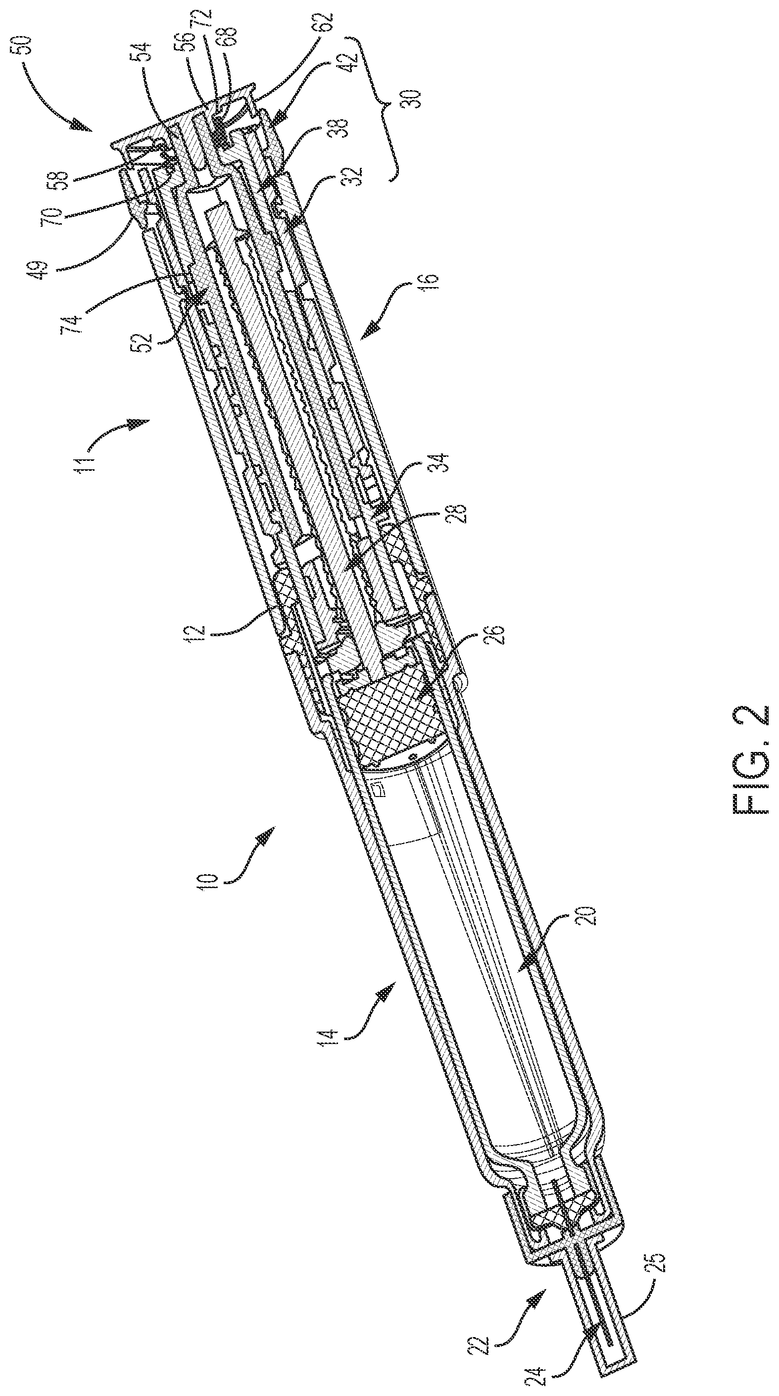 Patent US11771837 Figure 2 – Medication delivery device with sensing system