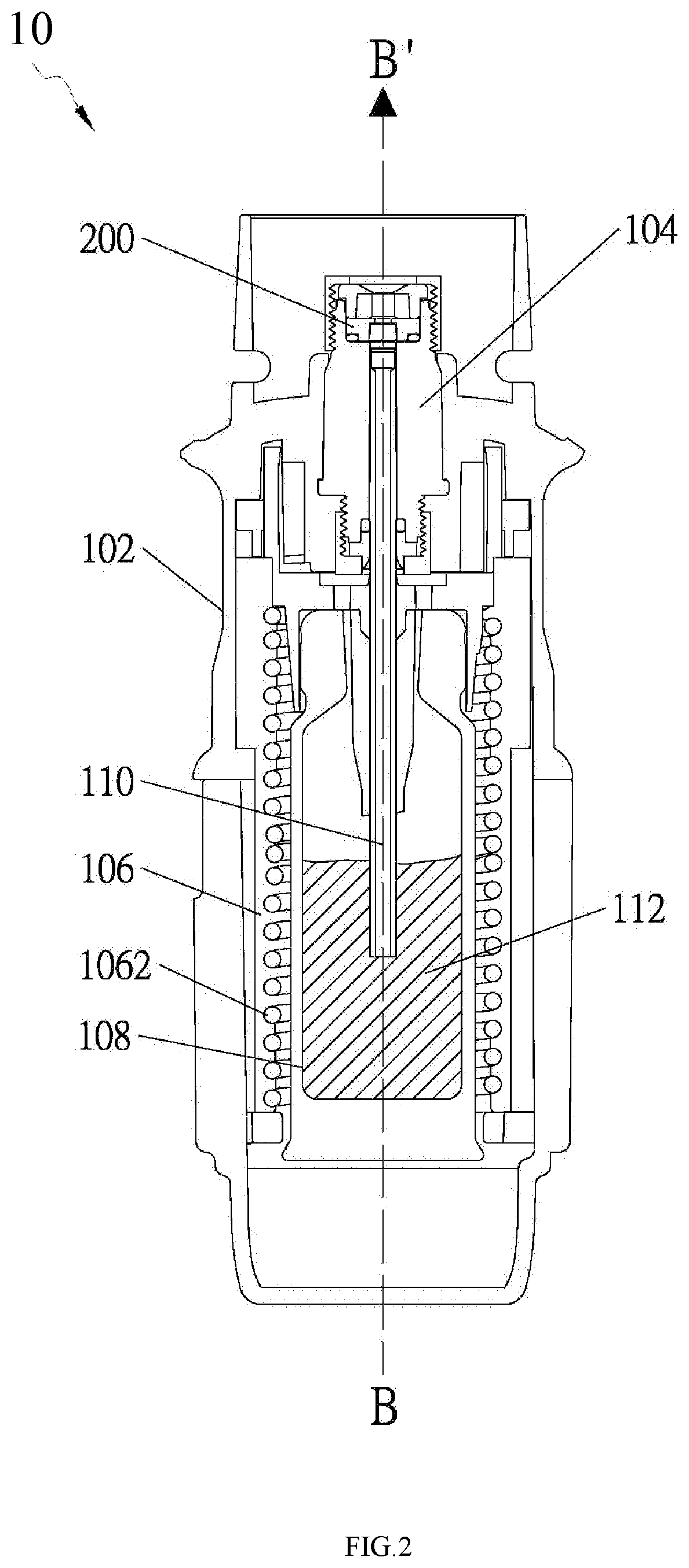 Patent US11771847 Figure 2 – Assembly method of apparatus for pressurized liquid transfusion