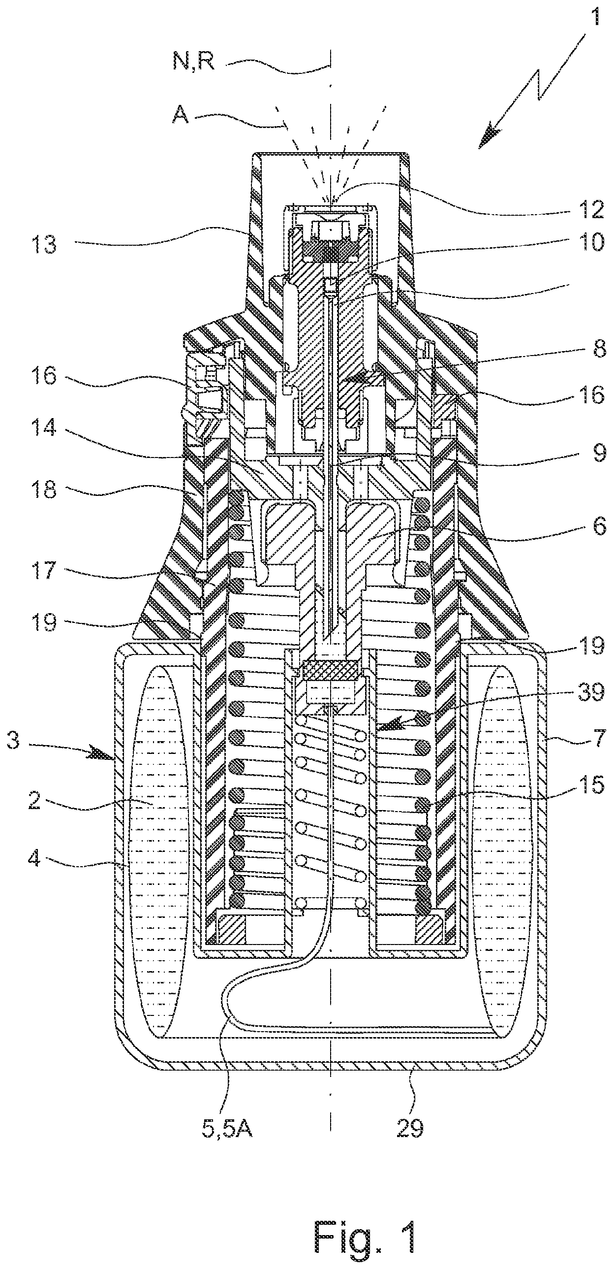 Patent US11771848 Figure 1 – Nebulizer and reservoir