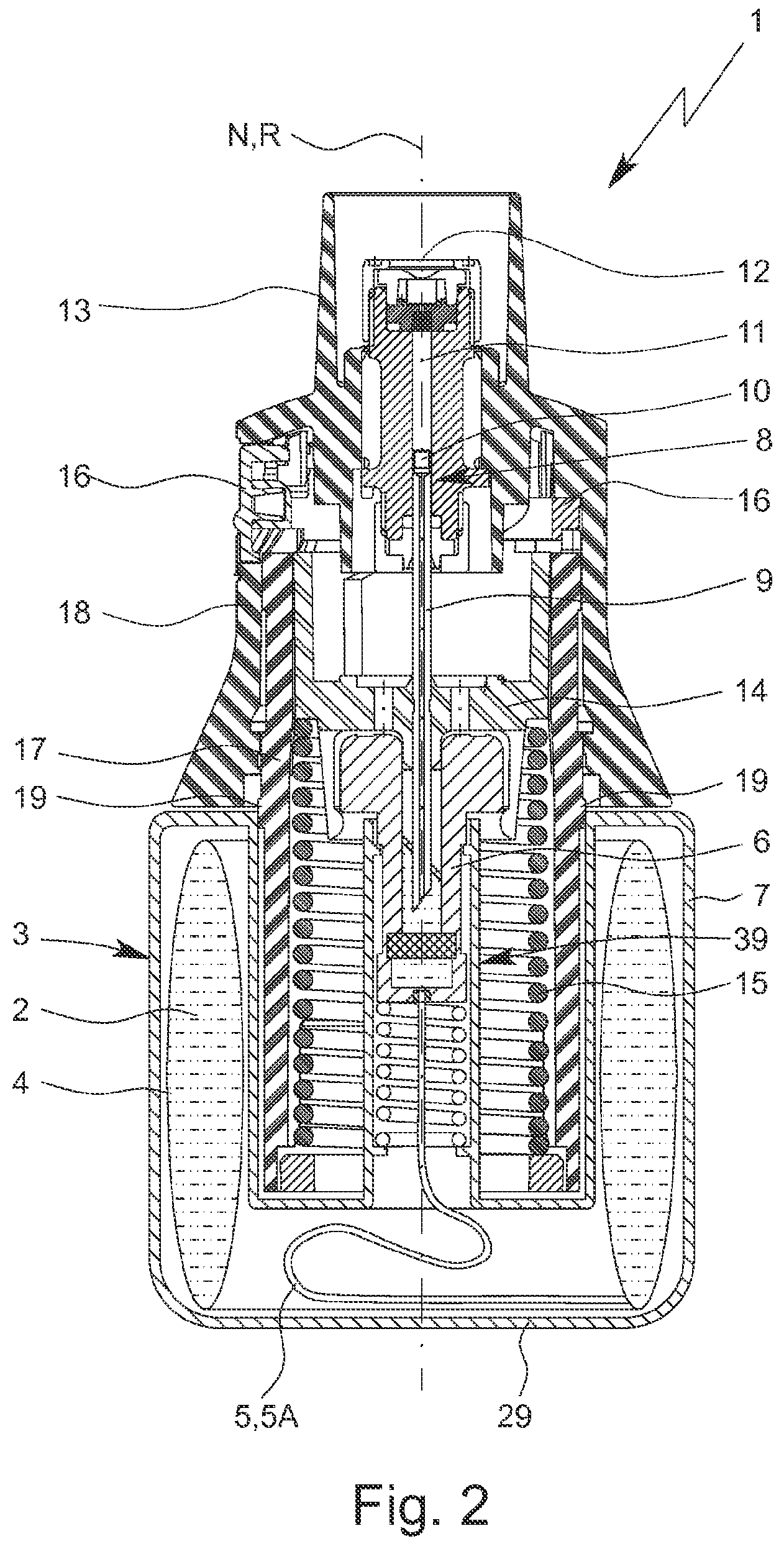 Patent US11771848 Figure 2 – Nebulizer and reservoir