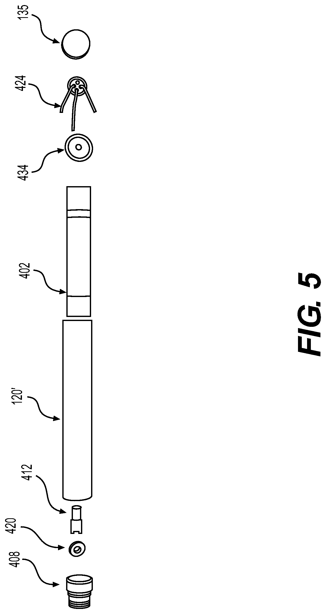 Patent US11771849 Figure 5 – Non-nicotine electronic vaping device