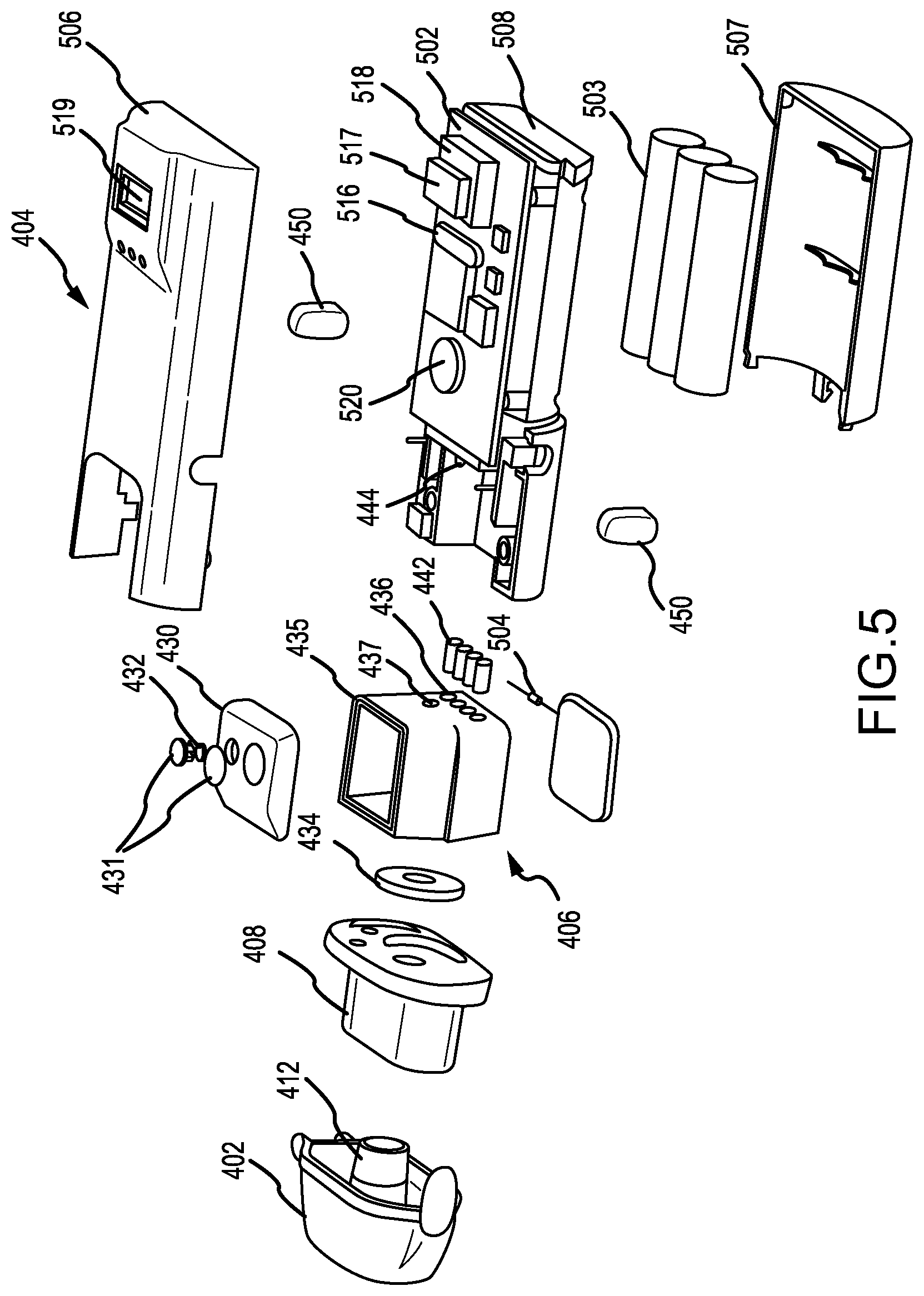 Patent US11771852 Figure 7 – Electronic breath actuated in-line droplet delivery device with small volume ampoule and methods of use
