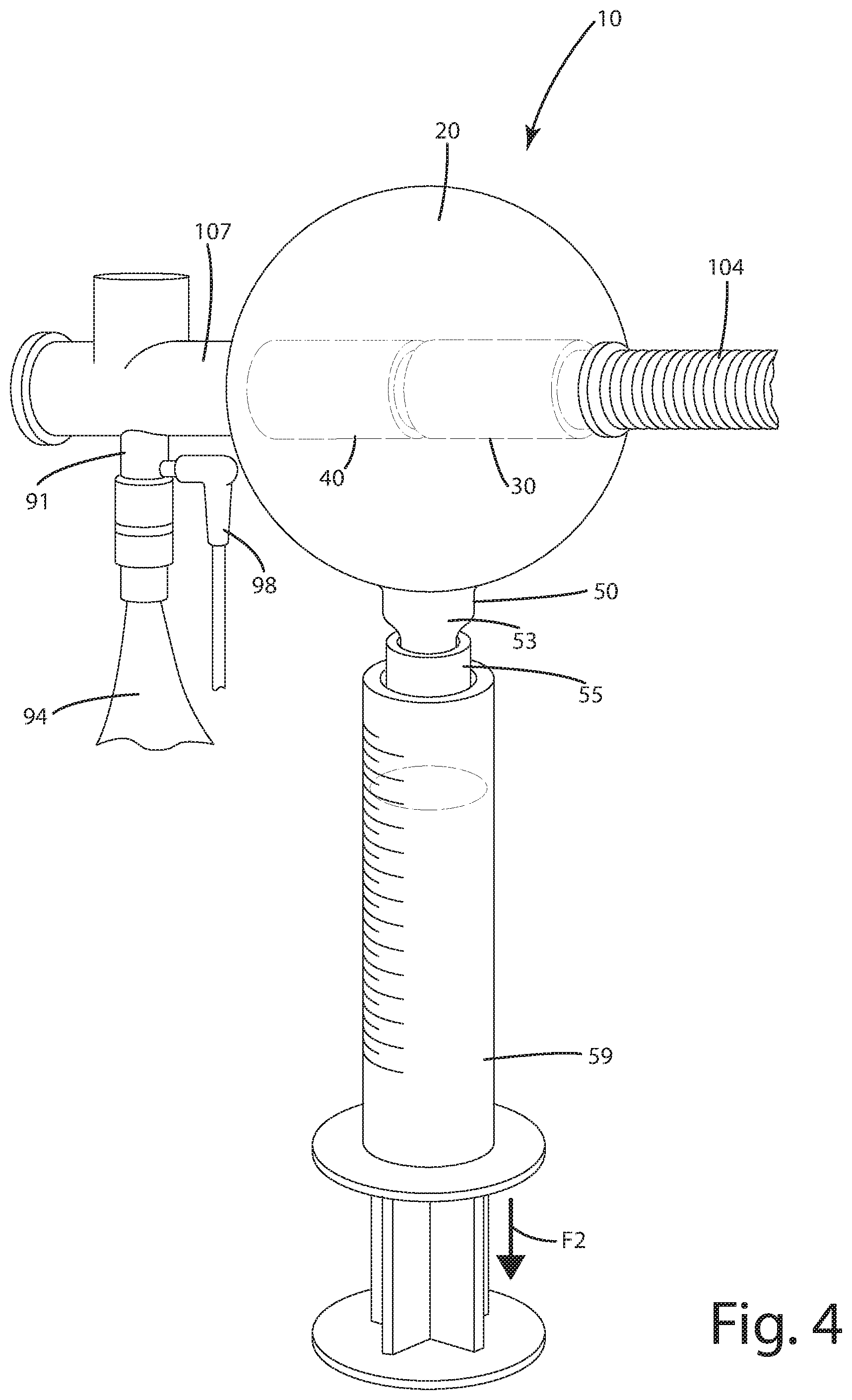 Patent US11771859 Figure 4 – Liquid removal apparatus for a breathing circuit and related method of use