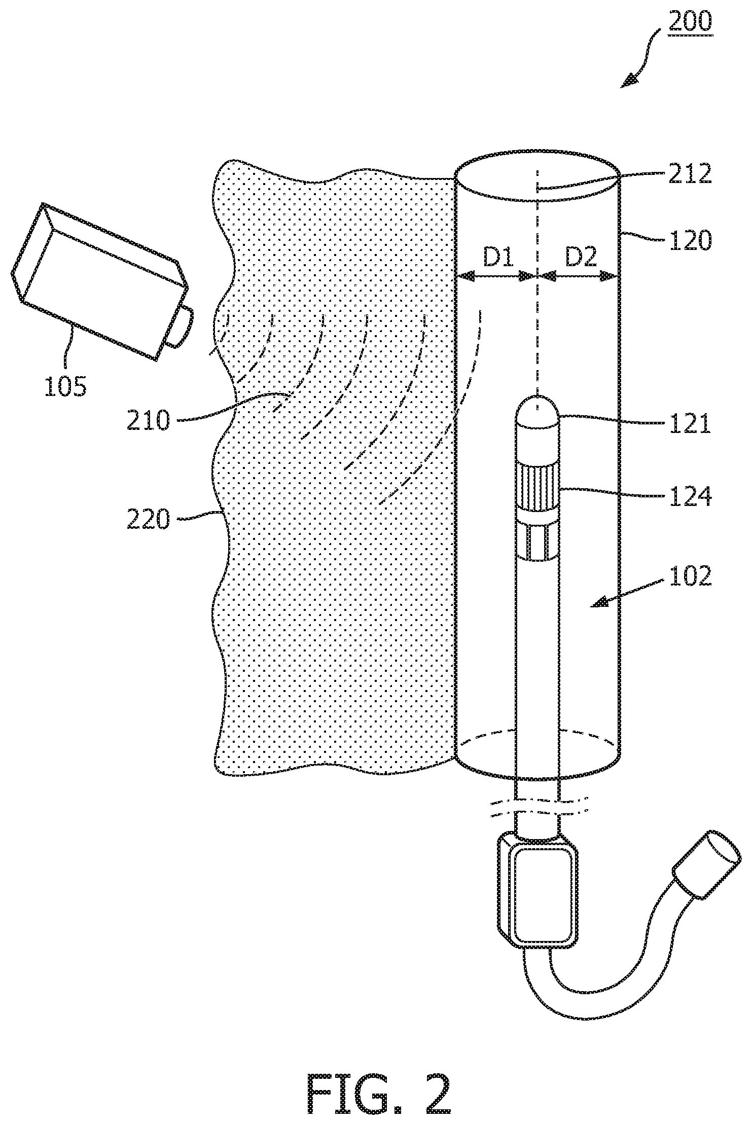 Patent US11771869 Figure 2 – Electromagnetic control for intraluminal sensing devices and associated devices, systems, and methods