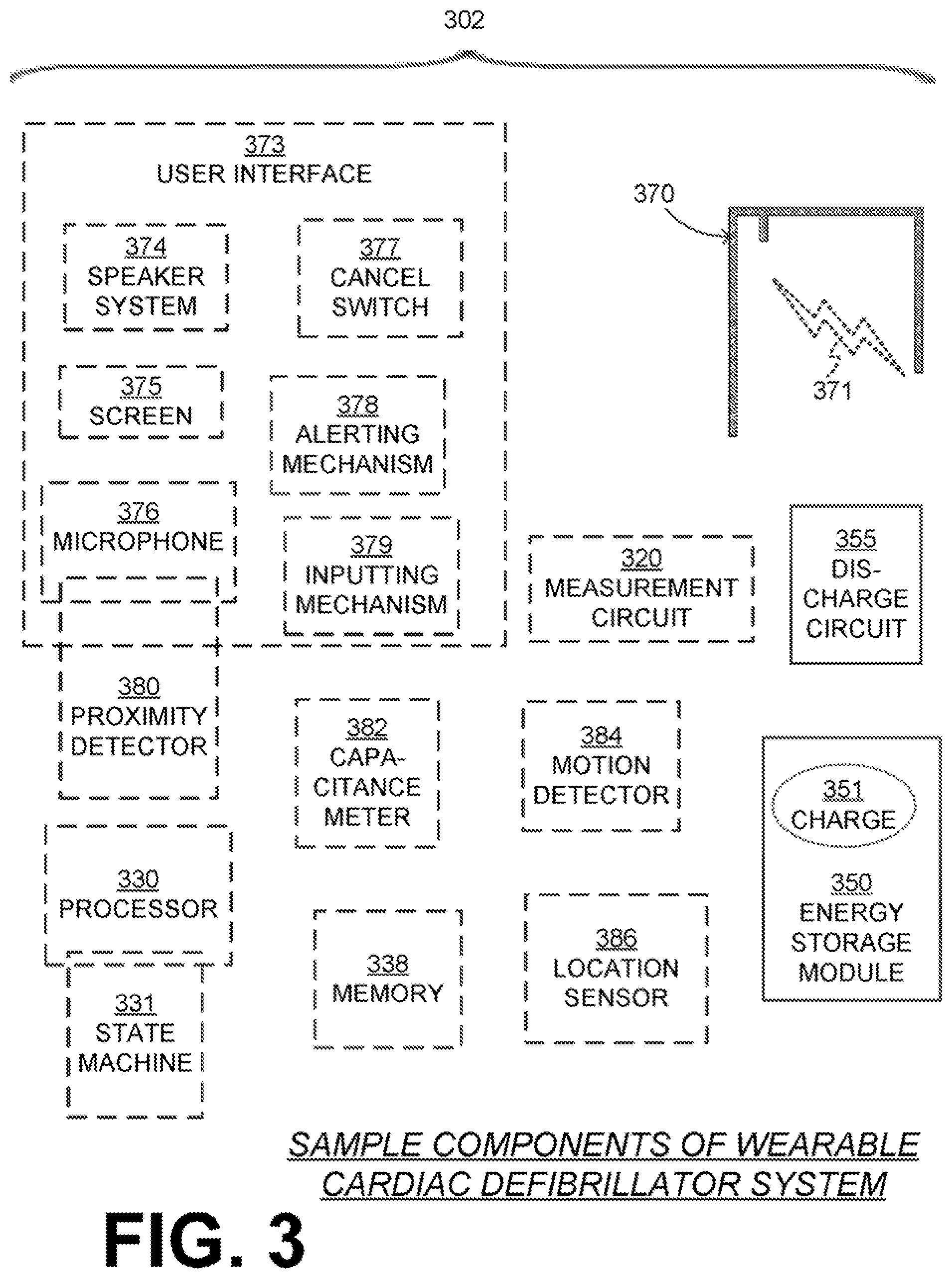 Patent US11771909 Figure 3 – Wearable cardiac defibrillator system authenticating person actuating cancel switch