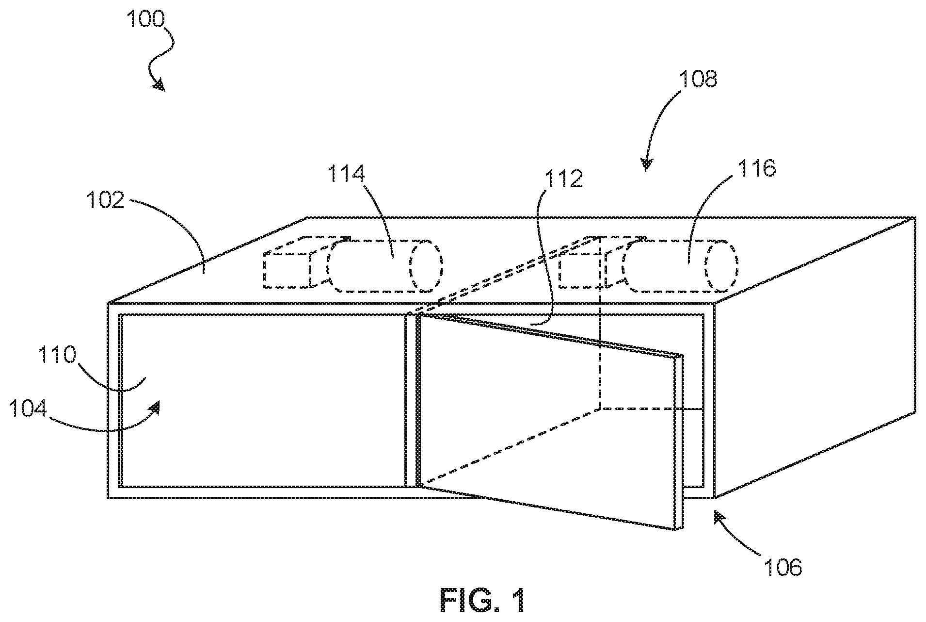 Patent US11771932 Figure 1 – Storage receptacles with fire suppression