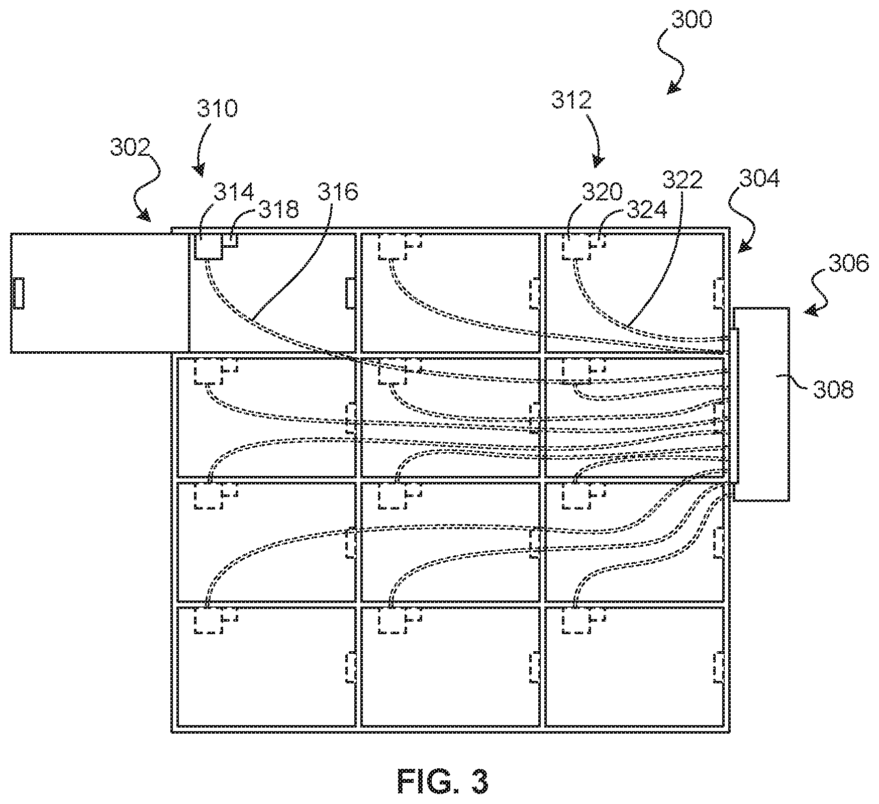 Patent US11771932 Figure 3 – Storage receptacles with fire suppression