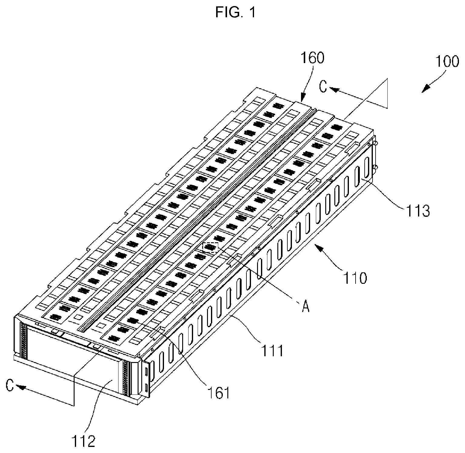 Patent US11771935 Figure 1 – Energy storage module