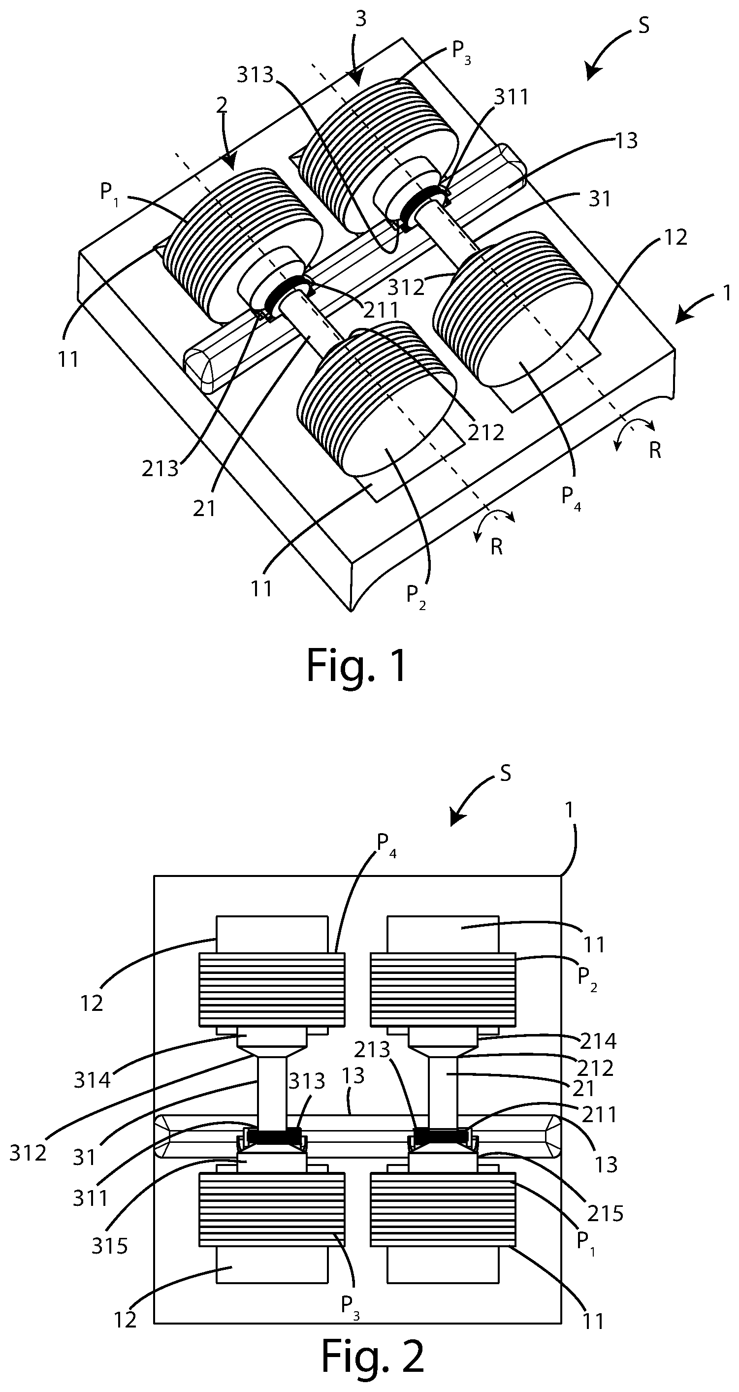 Patent US11771942 Figure 1 – Automatic regulation system for the weight of a dumbbell