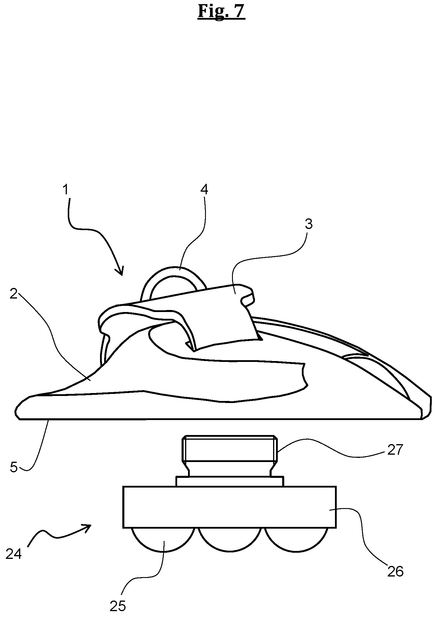 Patent US11771943 Figure 7 – Holding device for using gym equipment