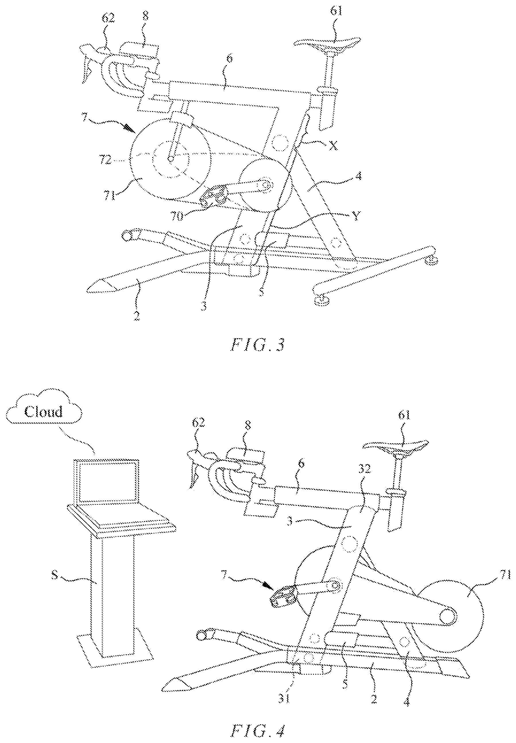Patent US11771949 Figure 2 – Realistic sloping simulation device for fitness equipment