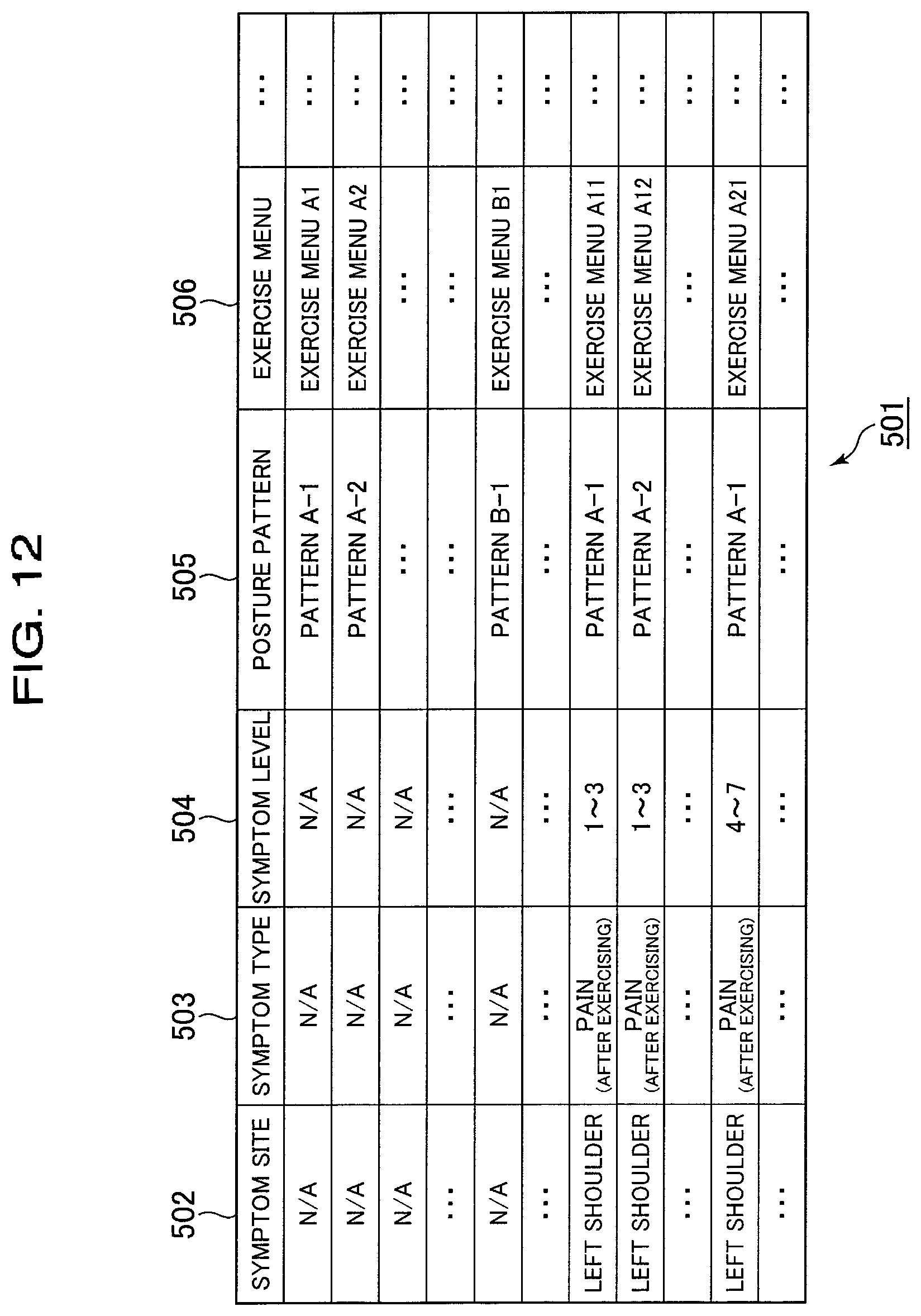 Patent US11771958 Figure 12 – Instructing process management system for treatment and/or exercise, and program, computer apparatus and method for managing instructing process for treatment and/or exercise