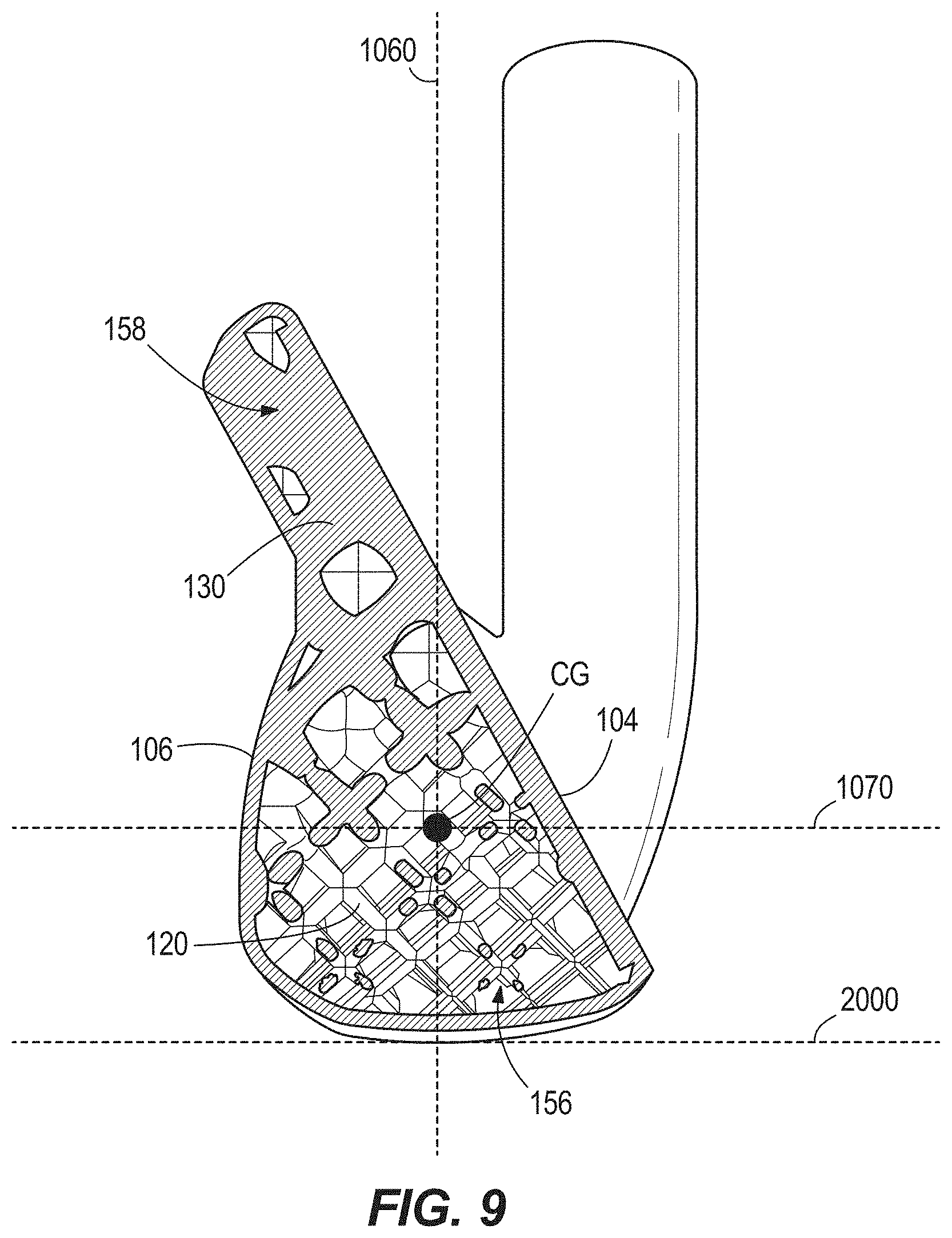 Patent US11771961 Figure 7 – Golf club head with lattices