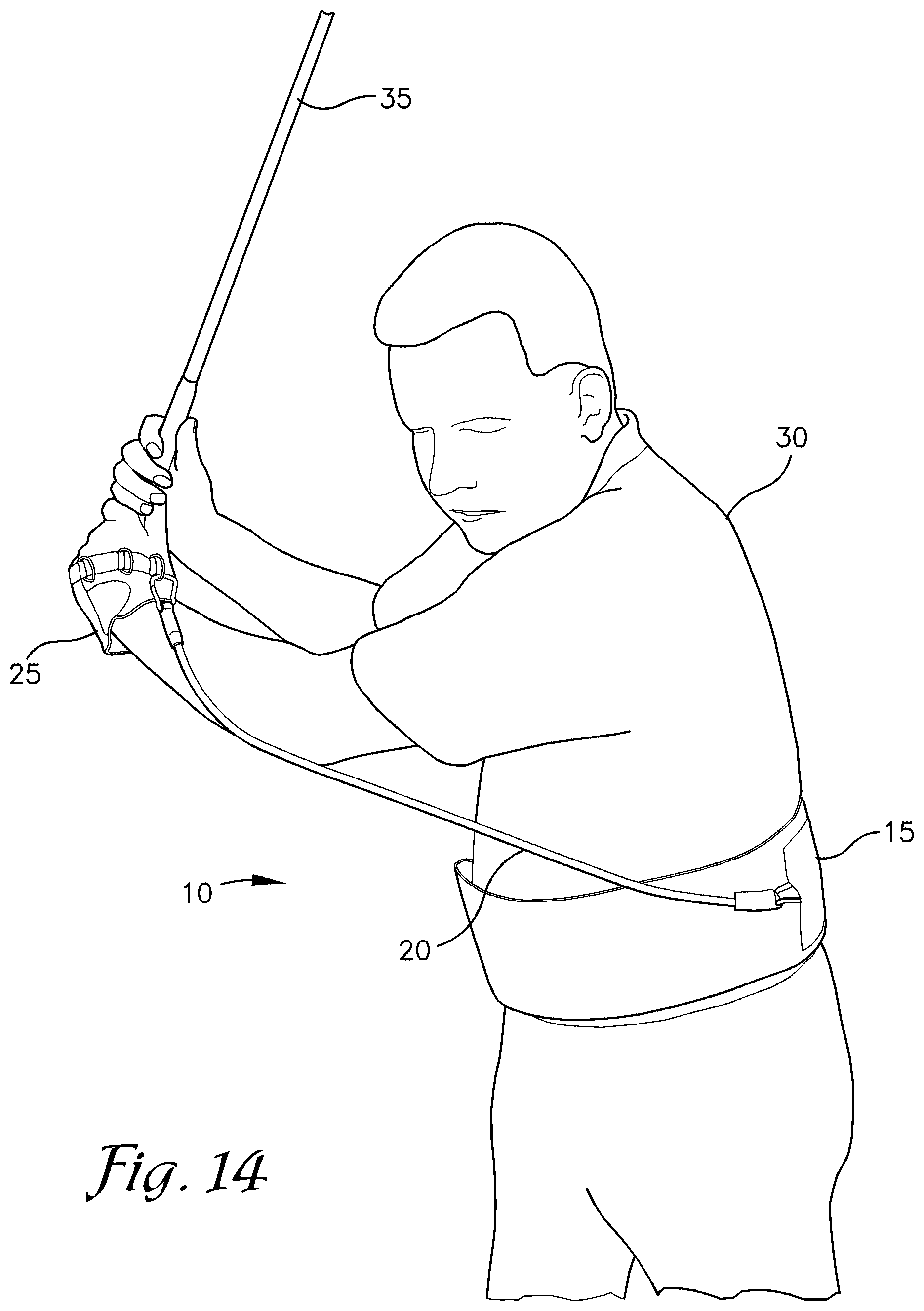 Patent US11771973 Figure 9 – Golf swing training device