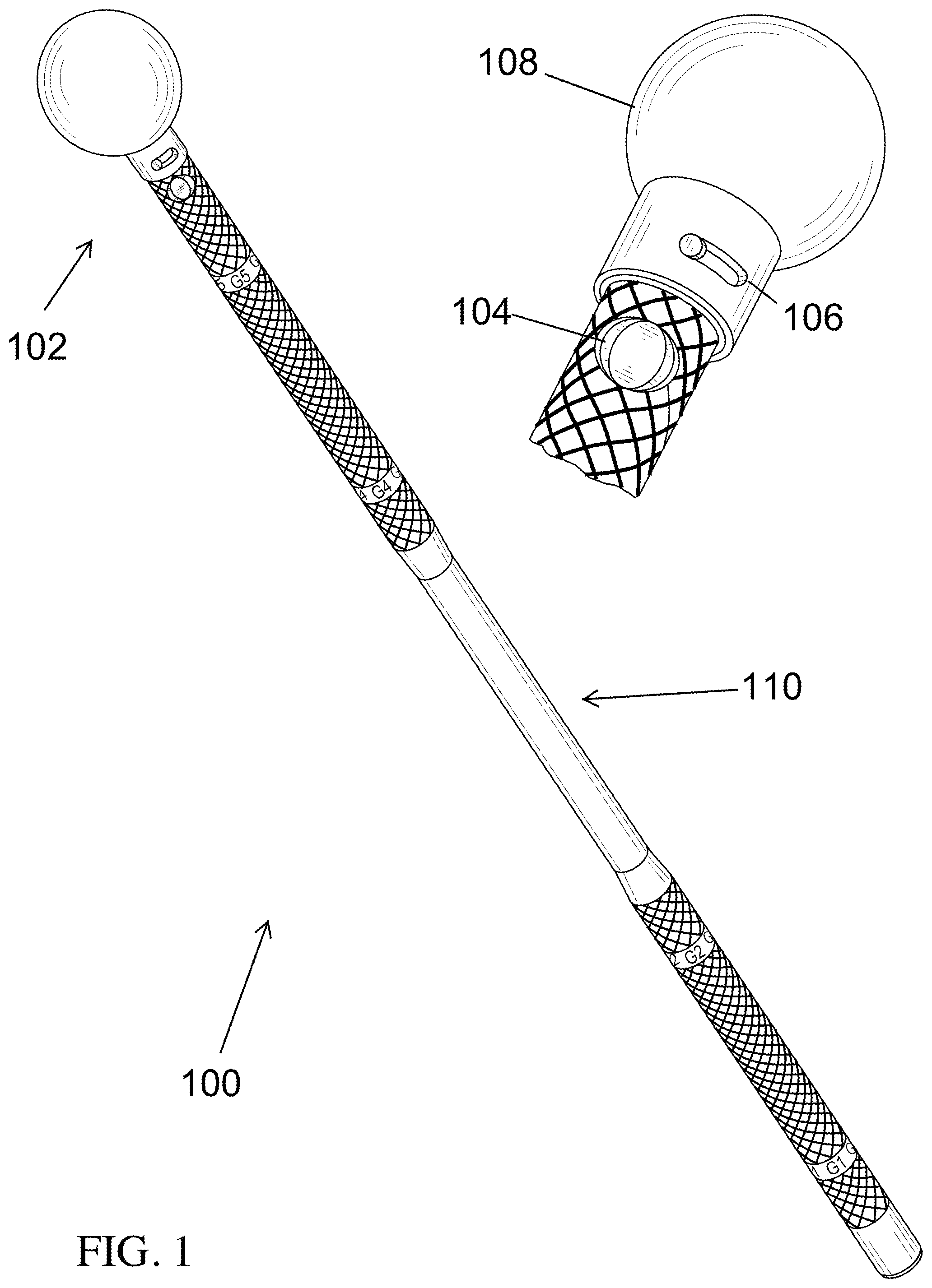 Patent US11771975 Figure 1 – Swing motion trainer