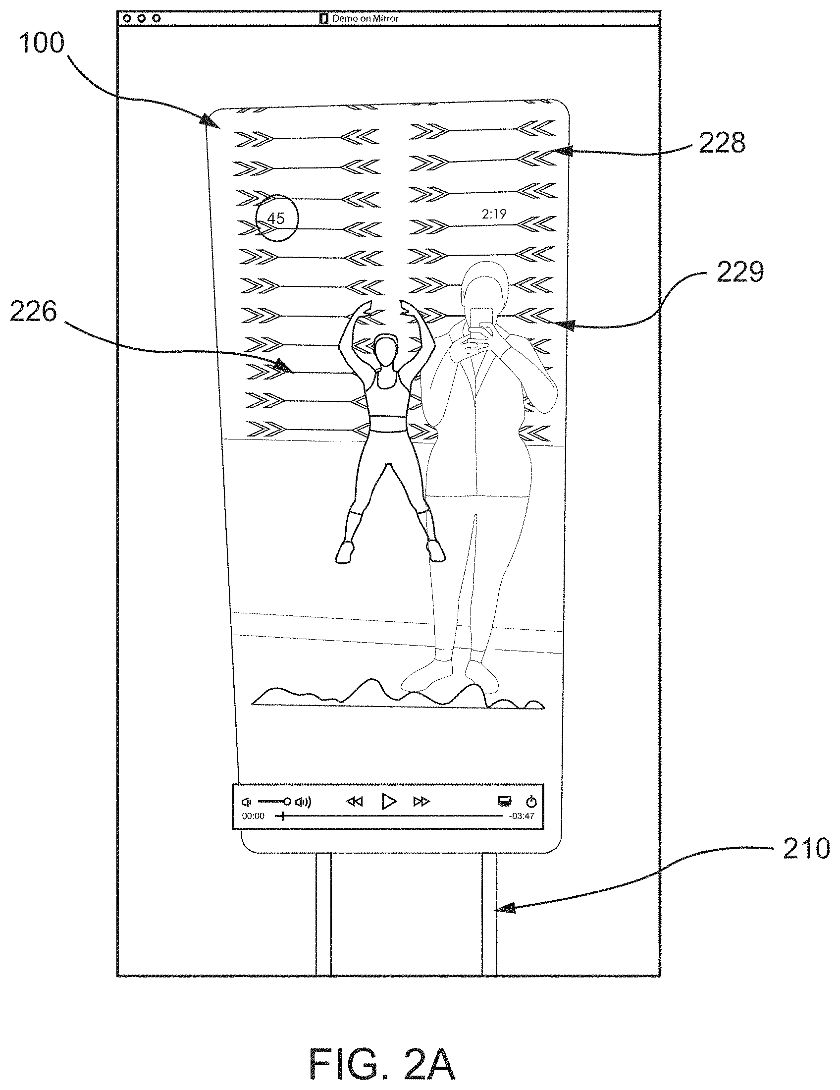 Patent US11771978 Figure 2 – Reflective video display apparatus for interactive training and demonstration and methods of using same
