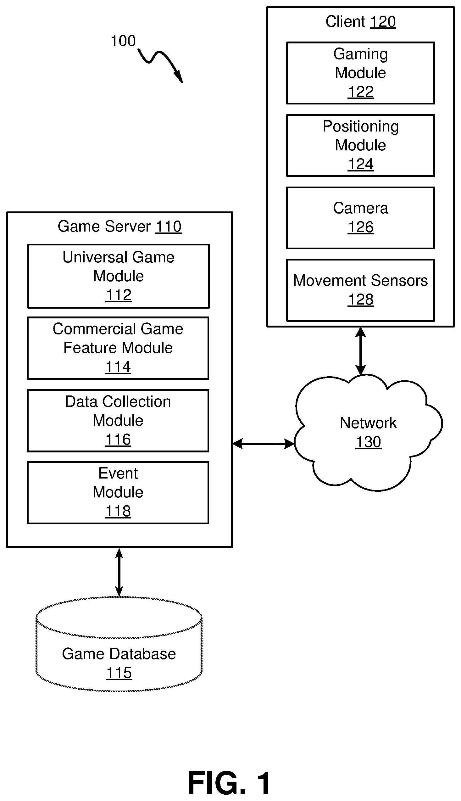 Patent US11771996 — Verifying a player's real world location using image data of a landmark corresponding to a verification pathway — Figure 1