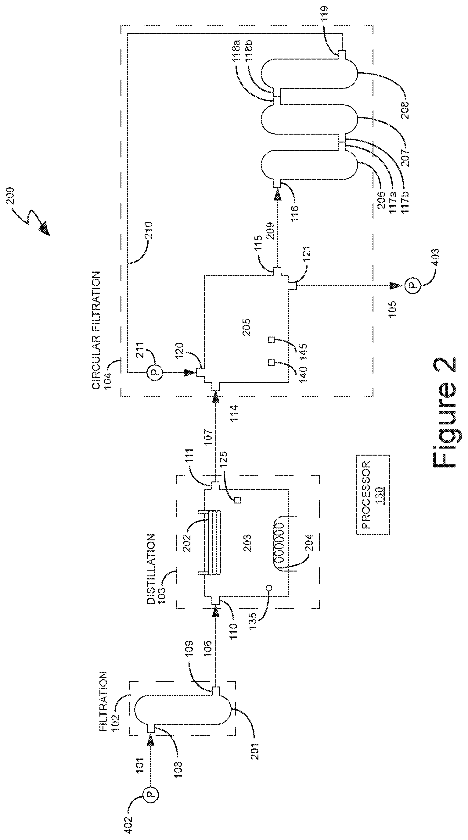 Patent US11772019 Figure 2 – Method and apparatus for recovering dielectric fluids used for immersion cooling