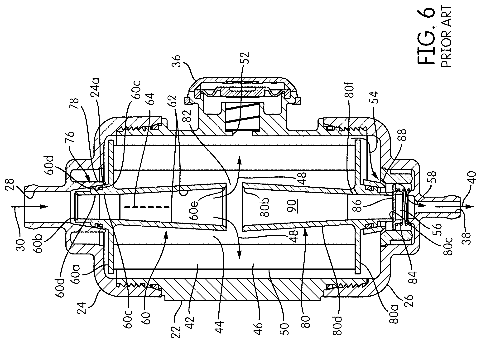 Patent US11772024 Figure 6 – Filter assembly with a diffuser