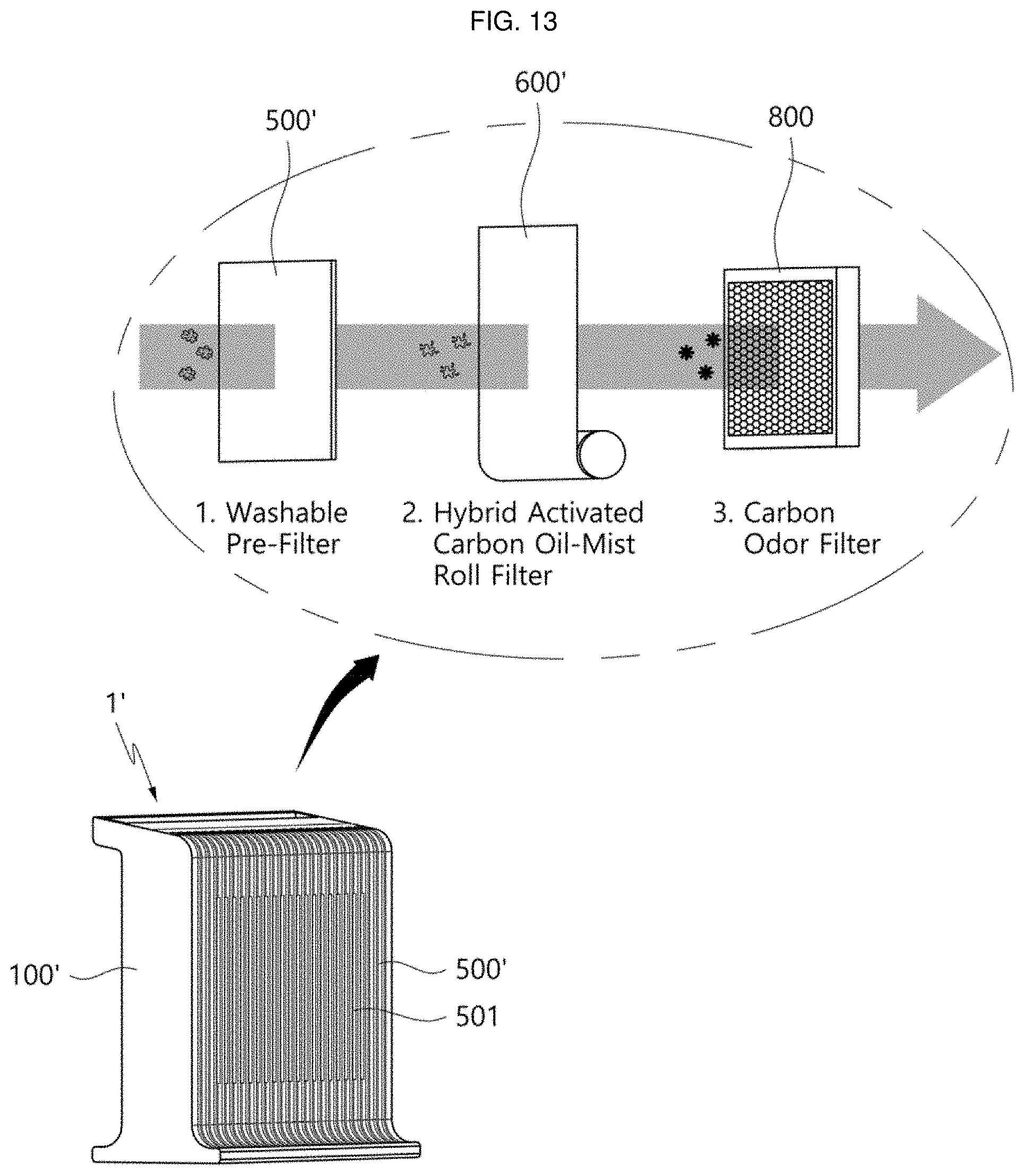 Patent US11772027 Figure 12 – Air cleaner with user interface