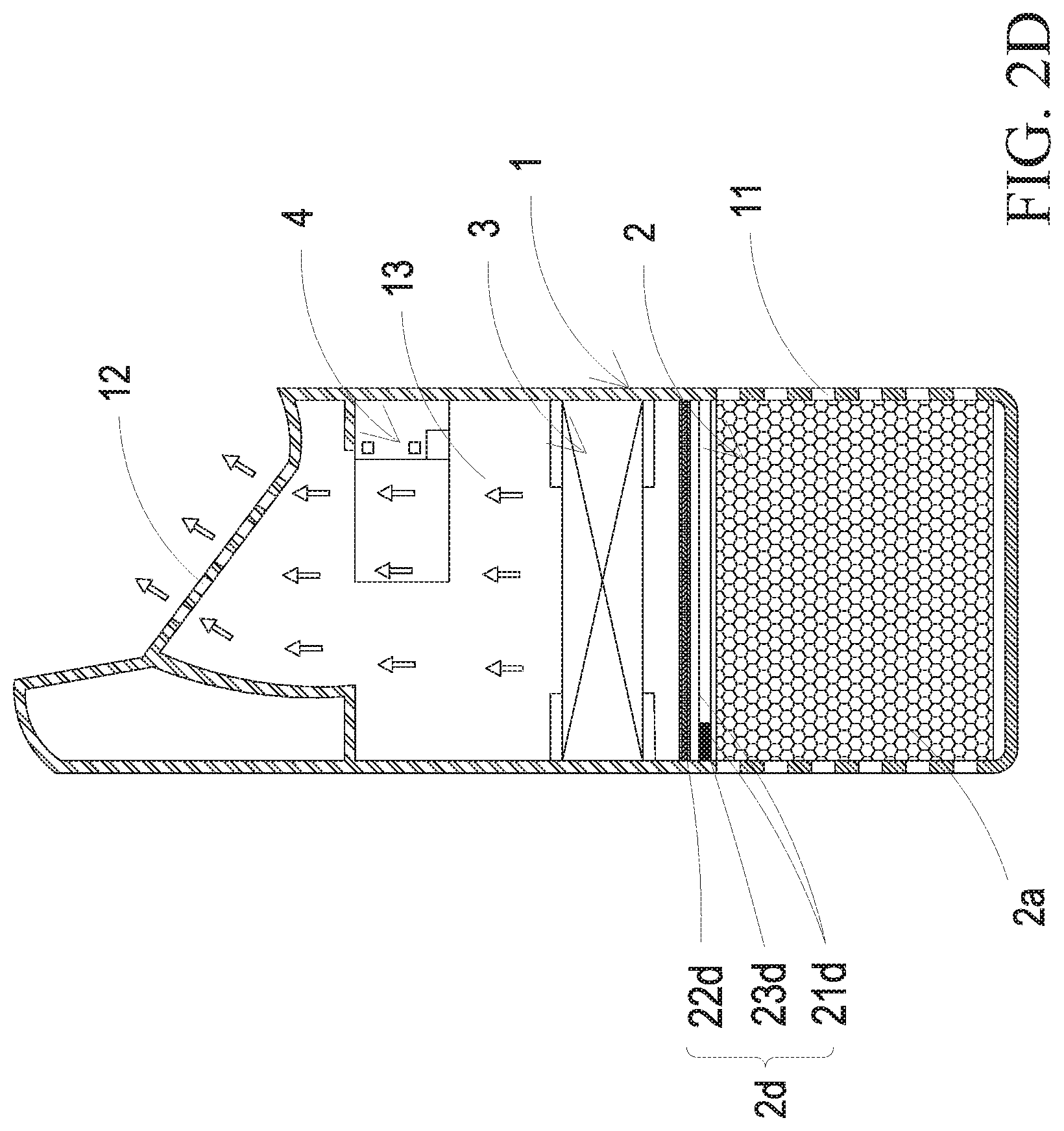 Patent US11772029 Figure 6 – Gas detection and purification device