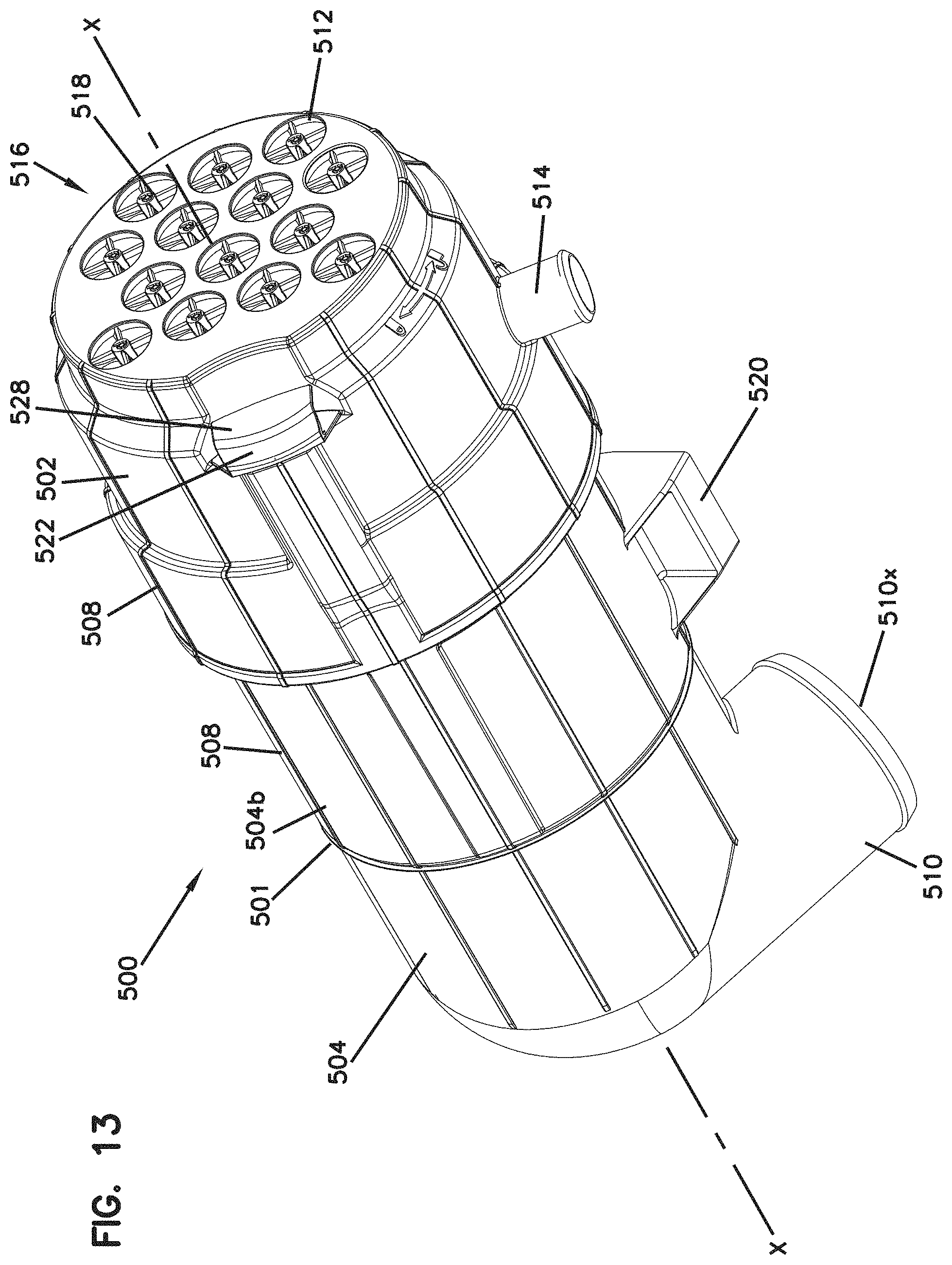 Patent US11772031 Figure 16 – Filter cartridges; air cleaner assemblies; housings; features components; and, methods