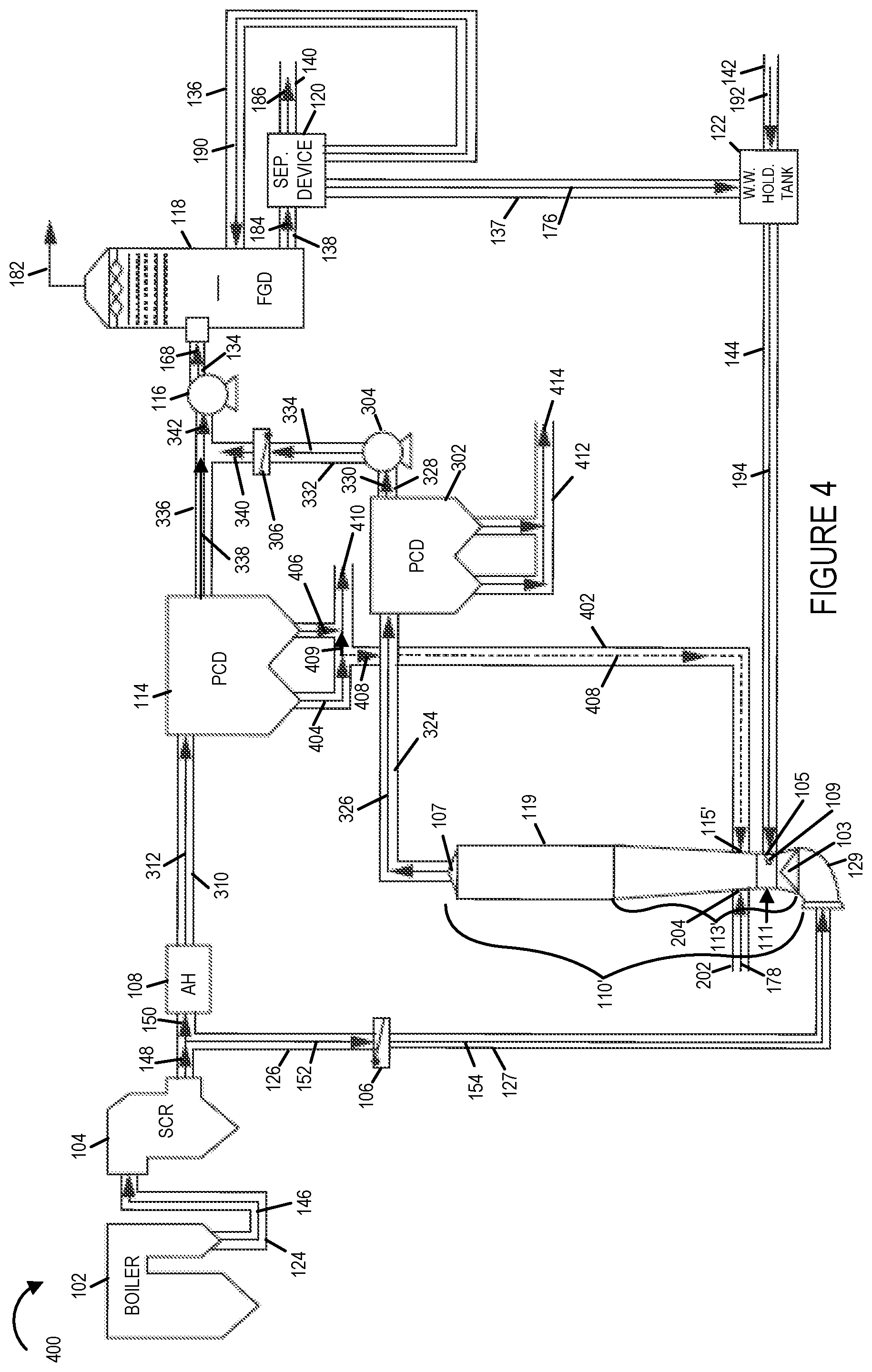 Patent US11772044 Figure 4 – Waste water evaporation methods and apparatus