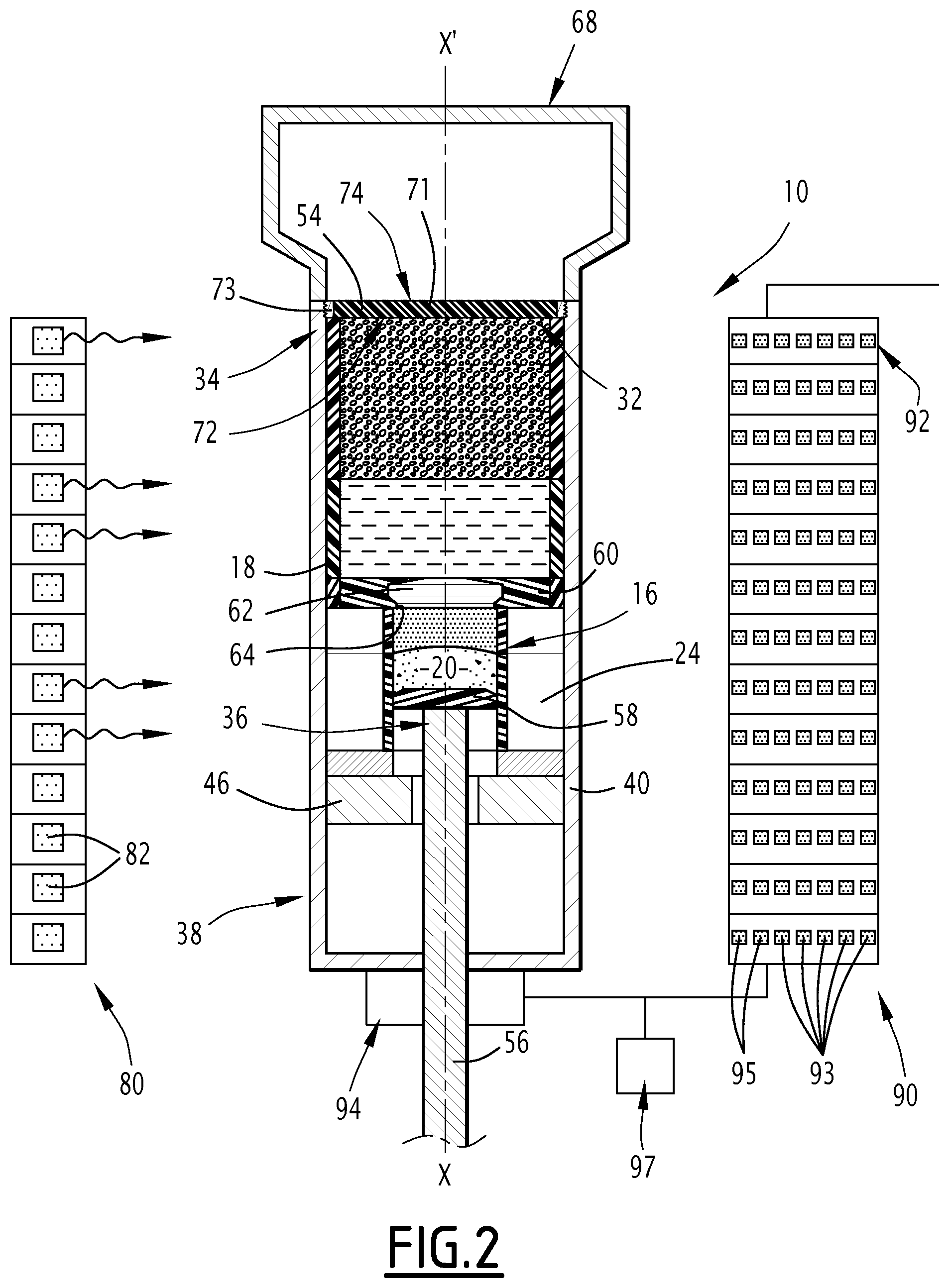 Patent US11772060 Figure 2 – Device for preparing a cosmetic composition, set of capsules and associated preparation process