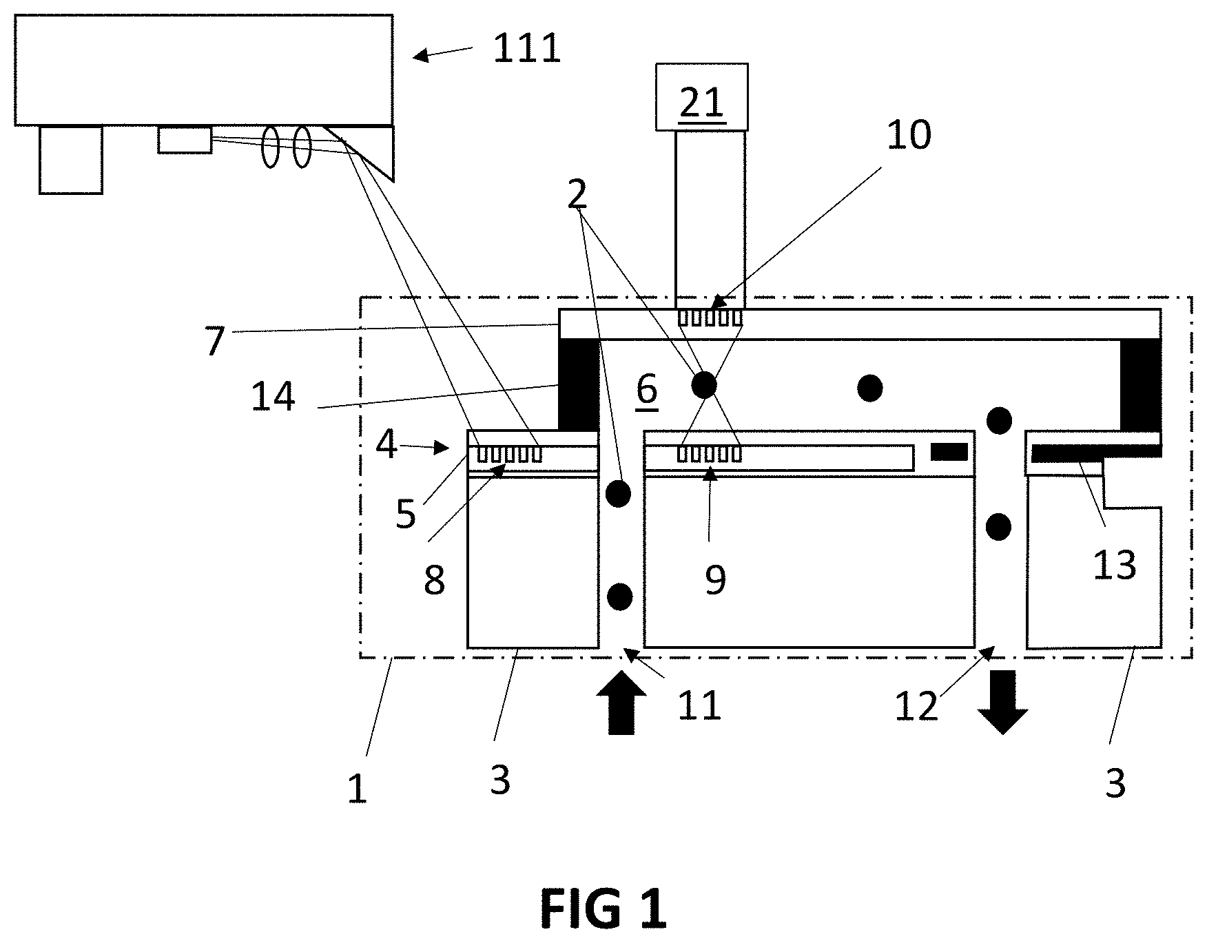 Patent US11772095 Figure 1 – Microfluidic routing