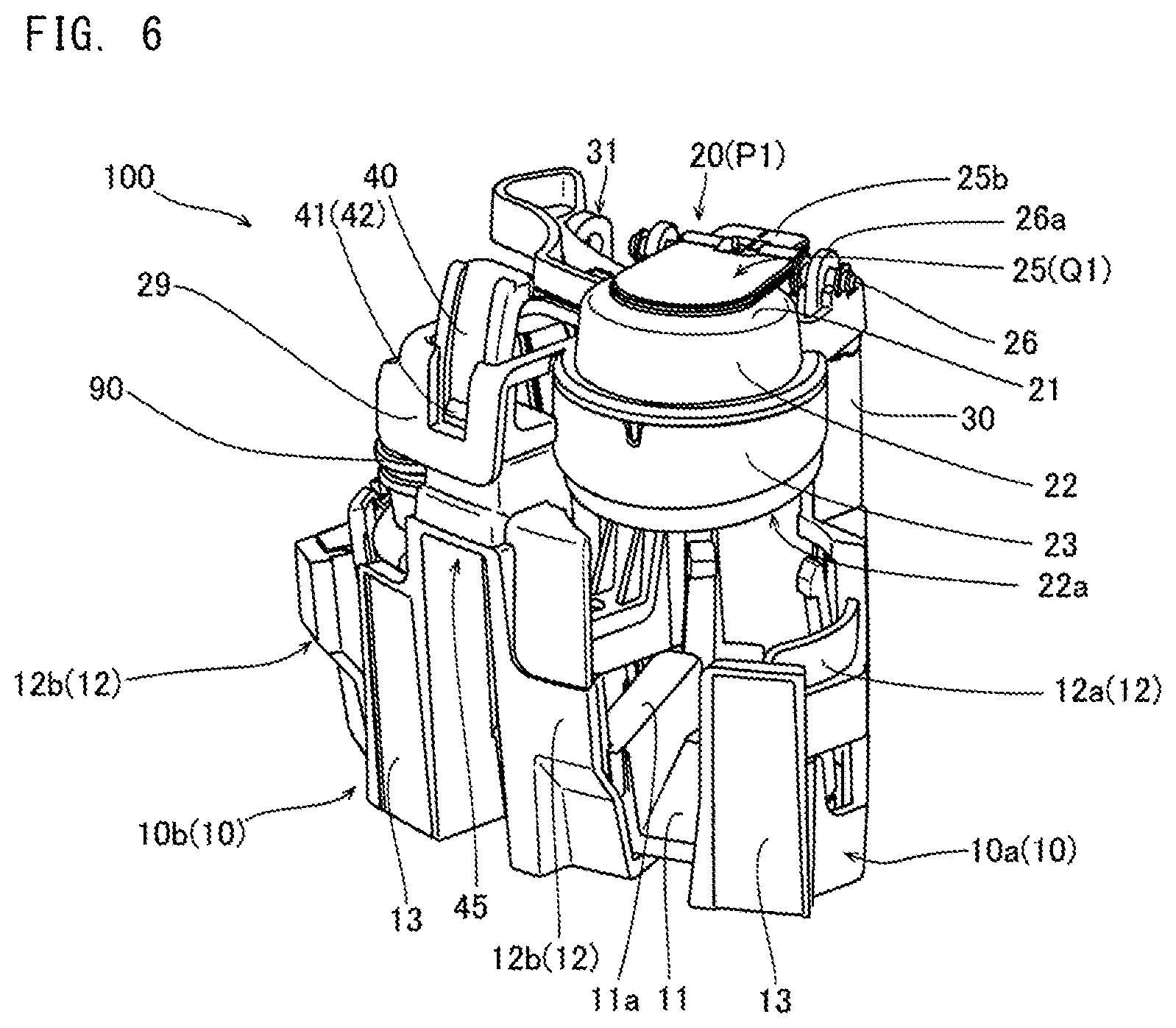 Patent US11772100 Figure 6 – Reagent container rack and specimen analyzer
