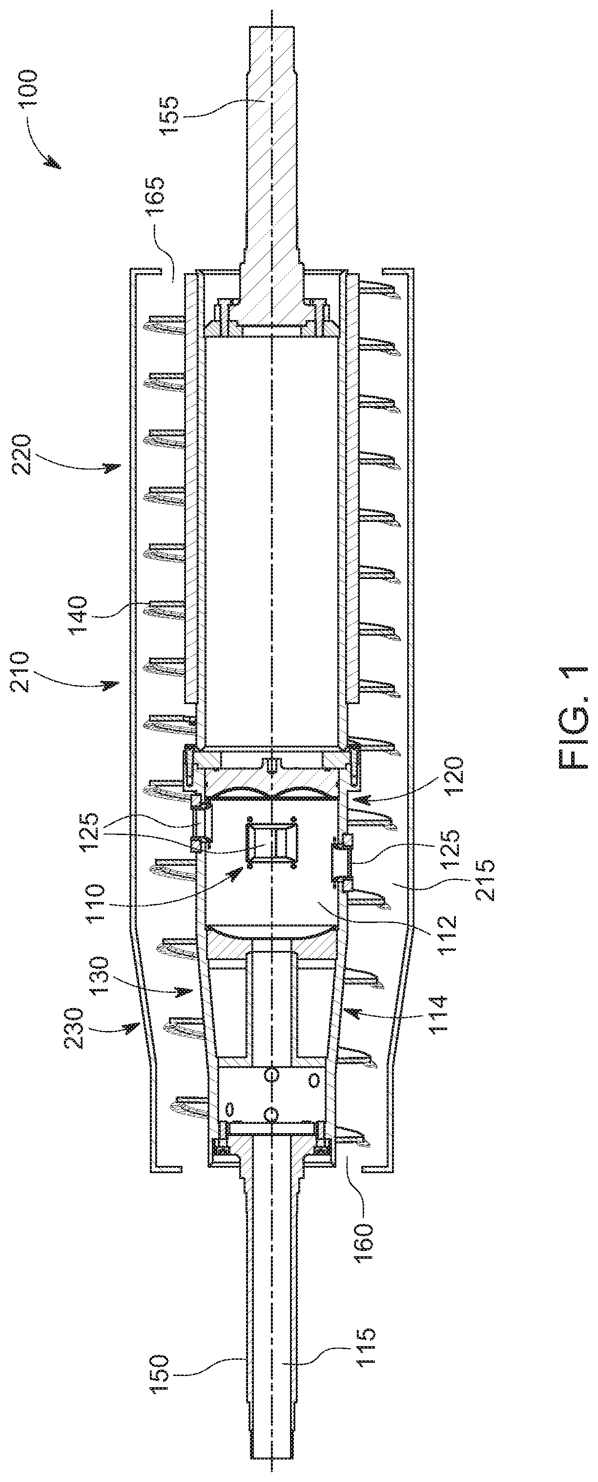 Patent US11772104 Figure 1 – Decanter centrifuge nozzle
