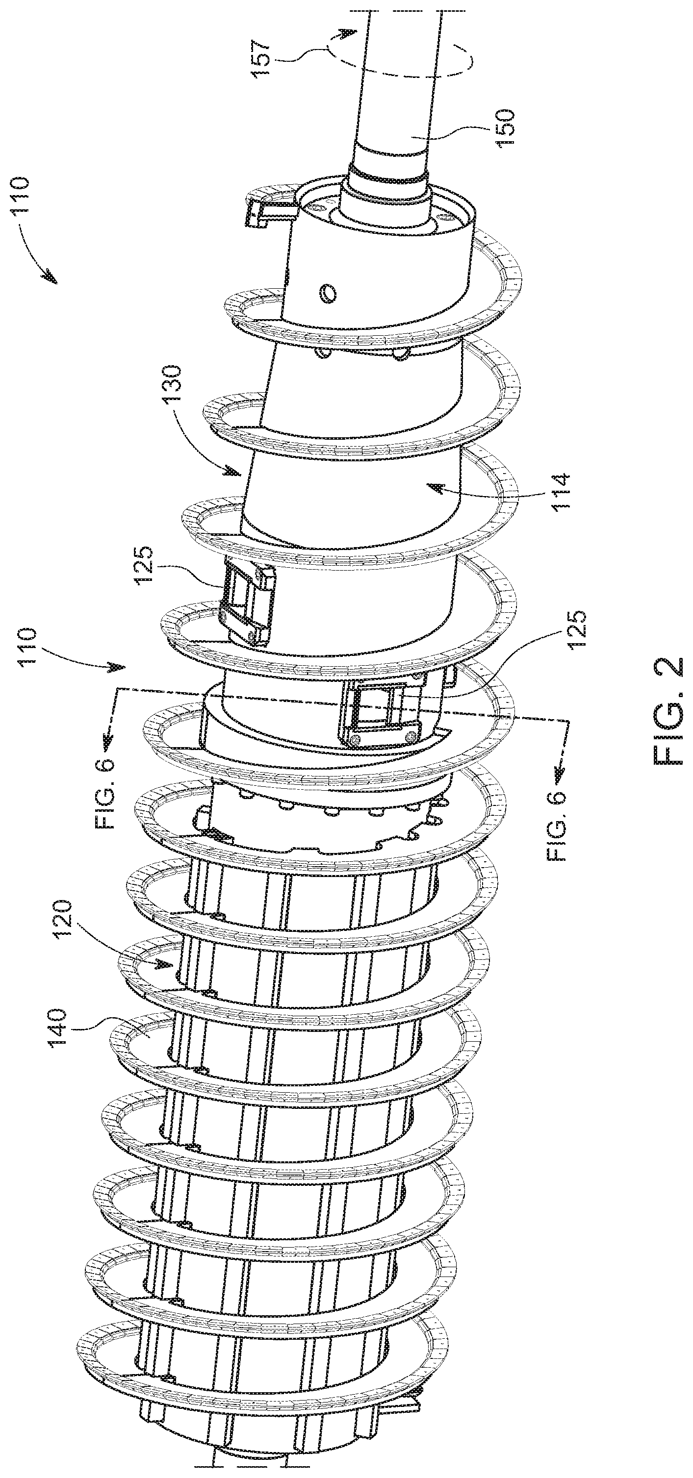 Patent US11772104 Figure 2 – Decanter centrifuge nozzle