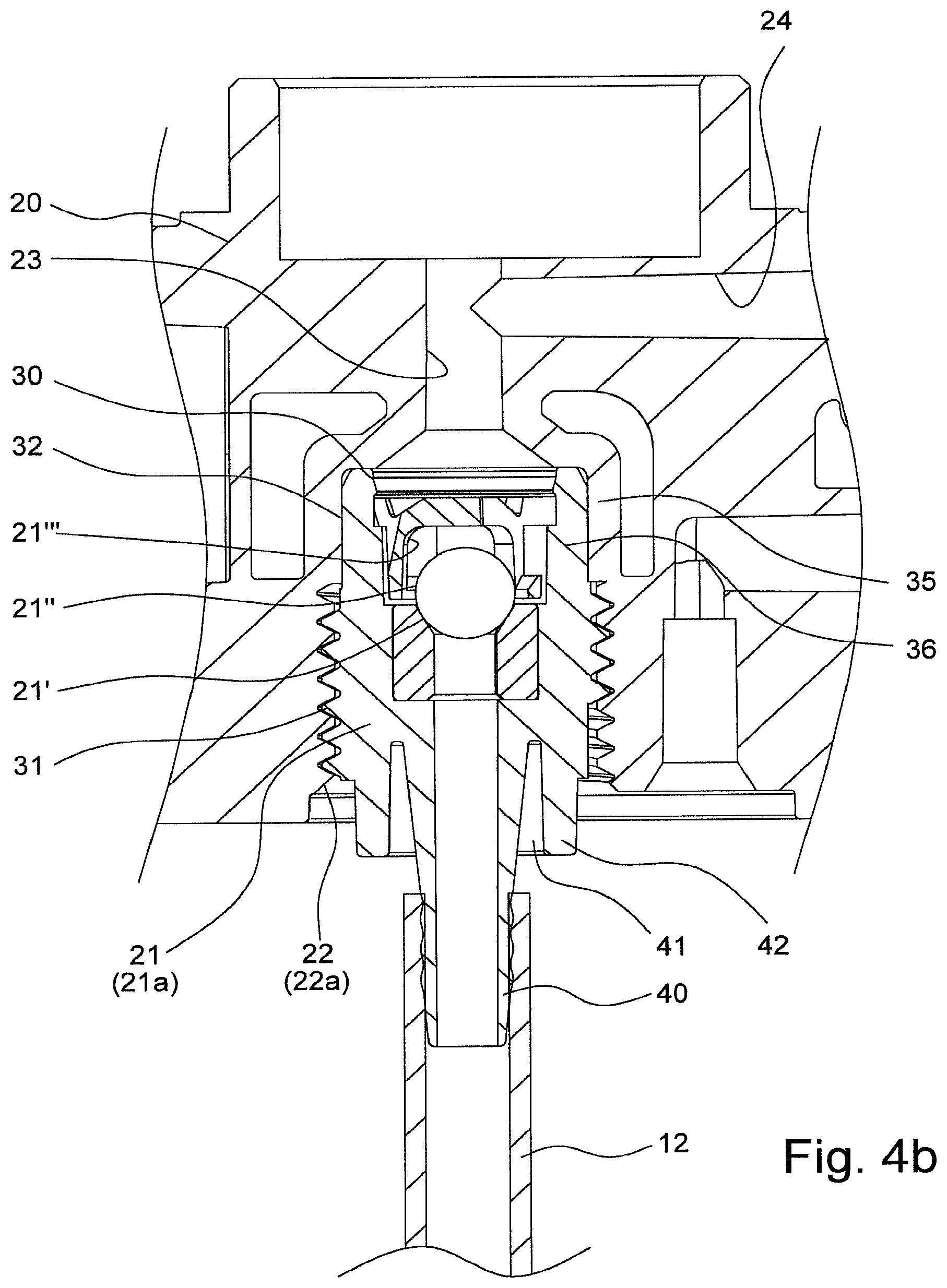 Patent US11772113 Figure 5 – Valve block assembly for a bottle attachment apparatus