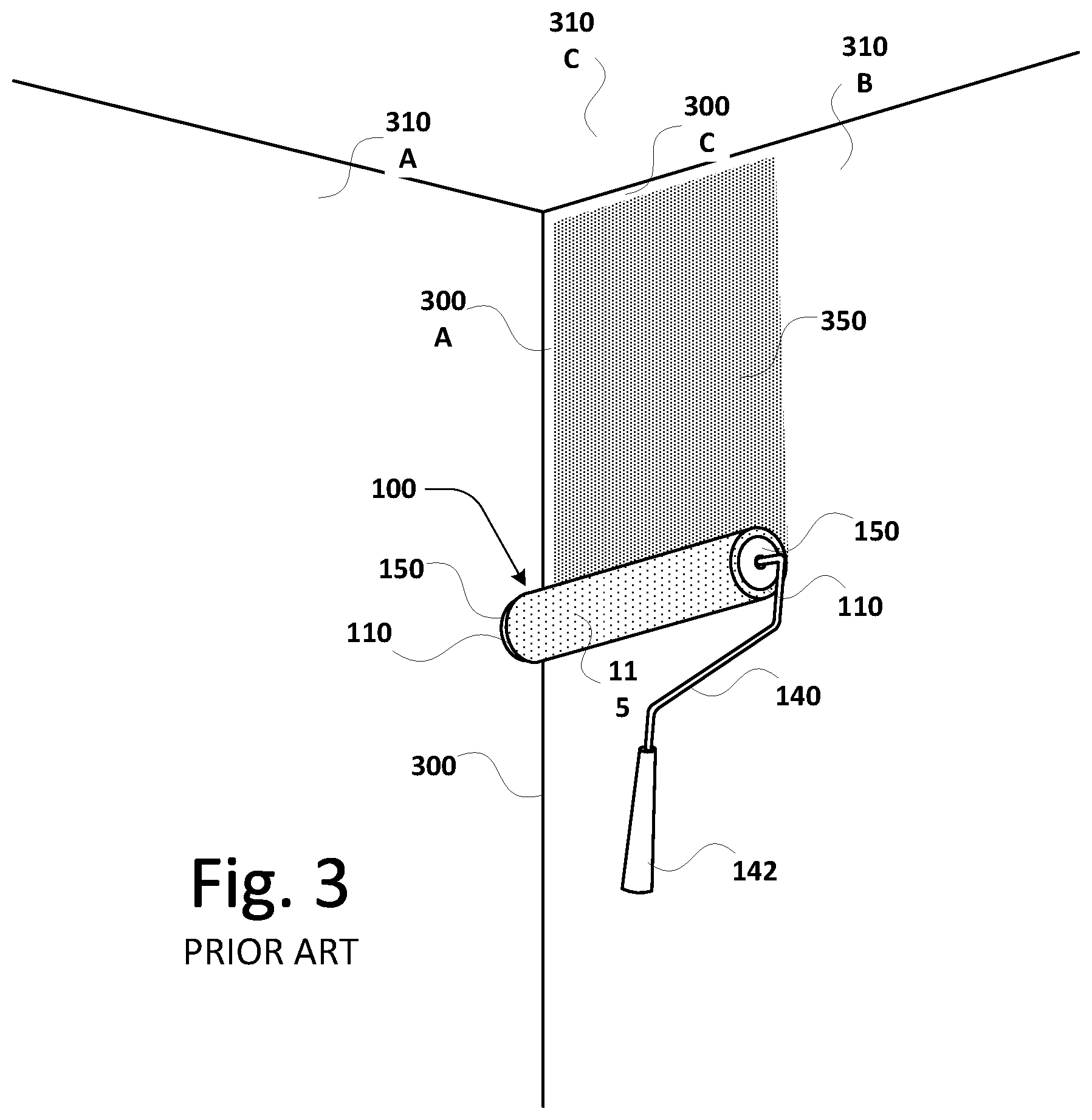 Patent US11772122 Figure 7 – Corner paint roller system and method