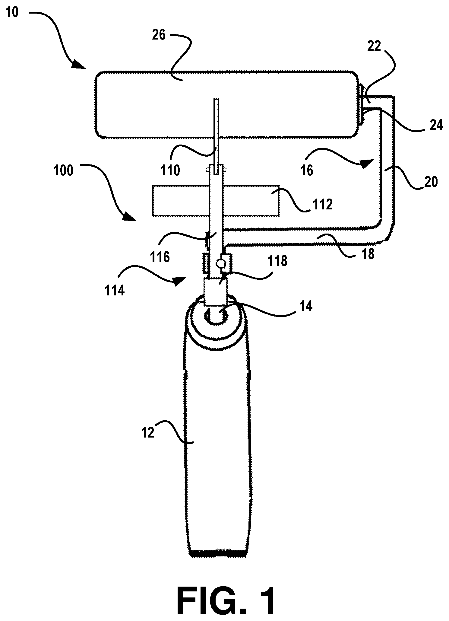 Patent US11772123 Figure 1 – Paint roller stop device