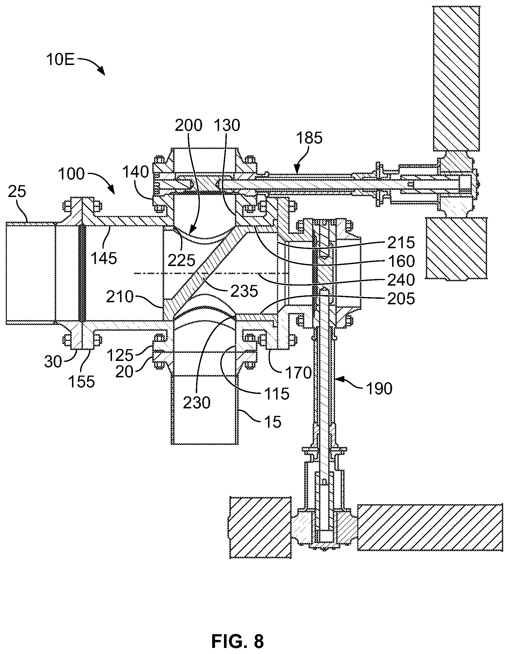 Patent US11772139 Figure 8 – Pipe cleaning assembly and method of cleaning a piping system using the same