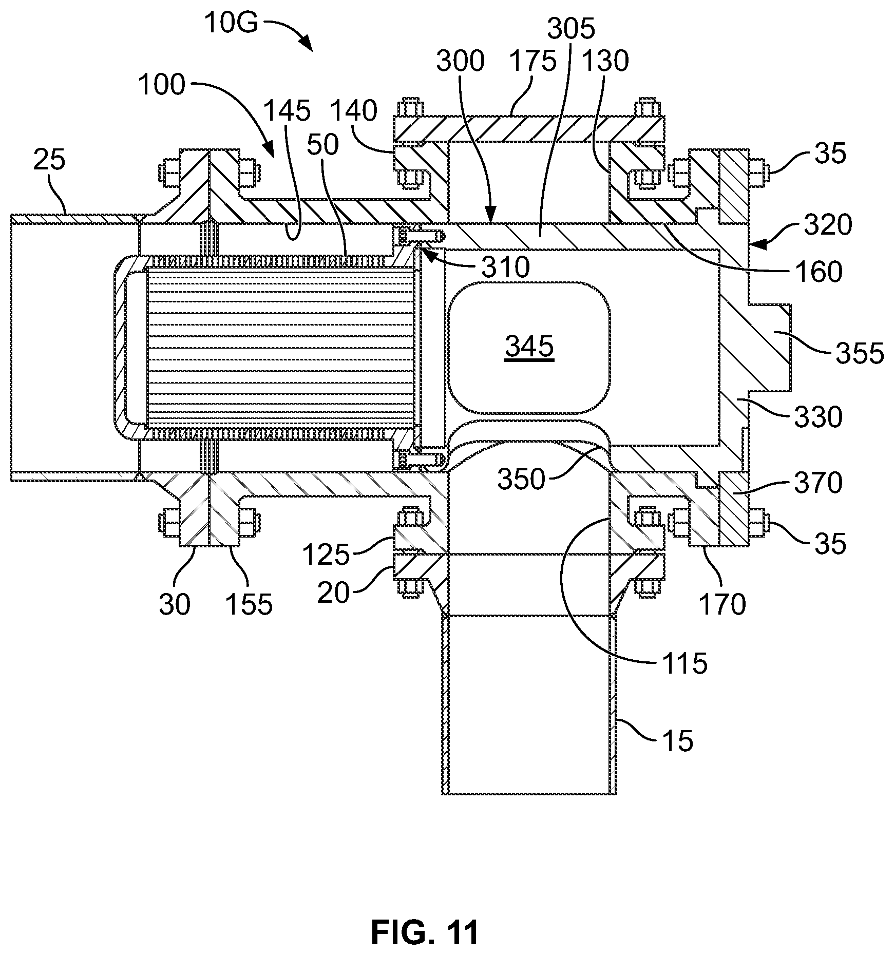 Patent US11772139 Figure 11 – Pipe cleaning assembly and method of cleaning a piping system using the same