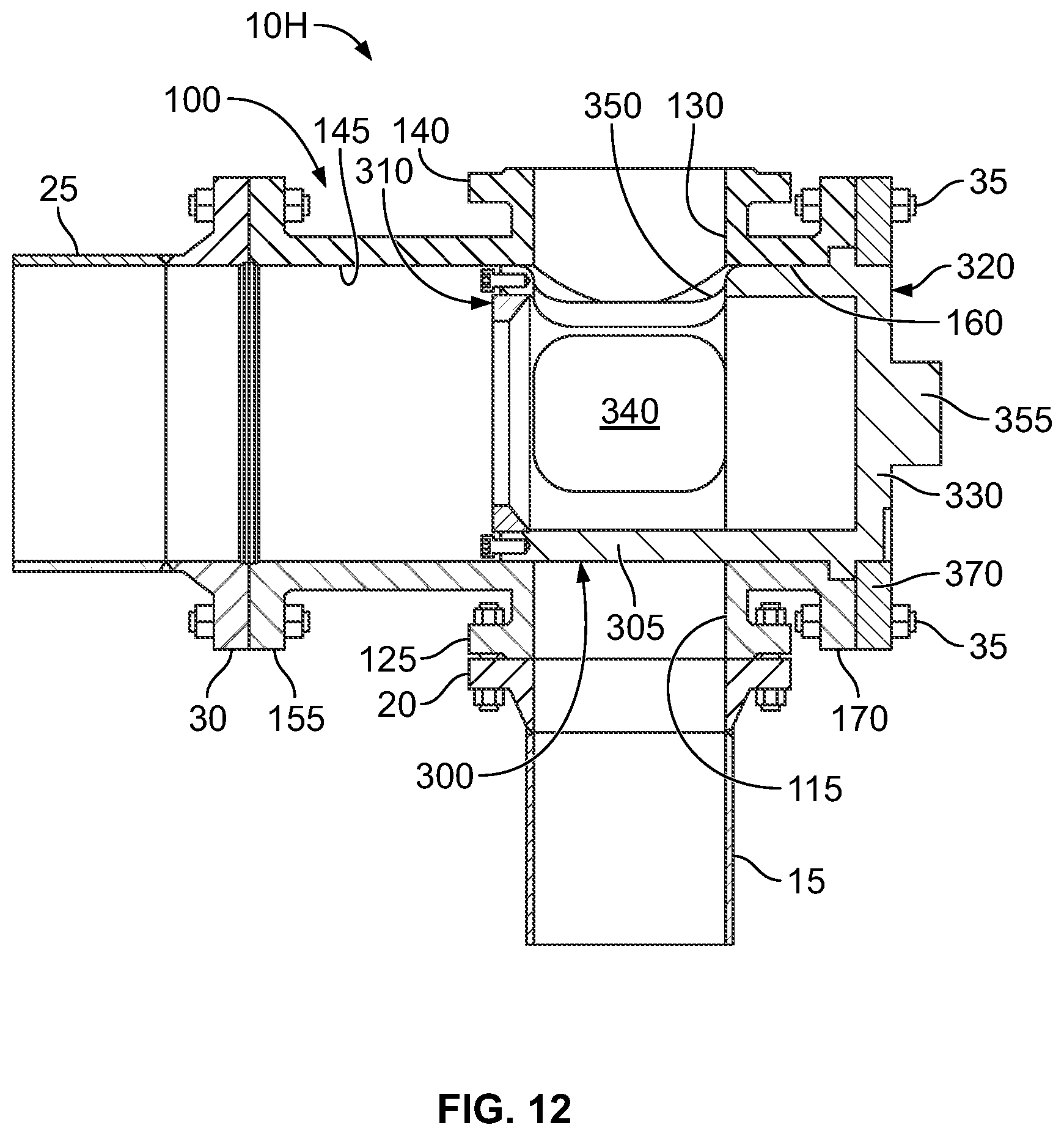 Patent US11772139 Figure 12 – Pipe cleaning assembly and method of cleaning a piping system using the same