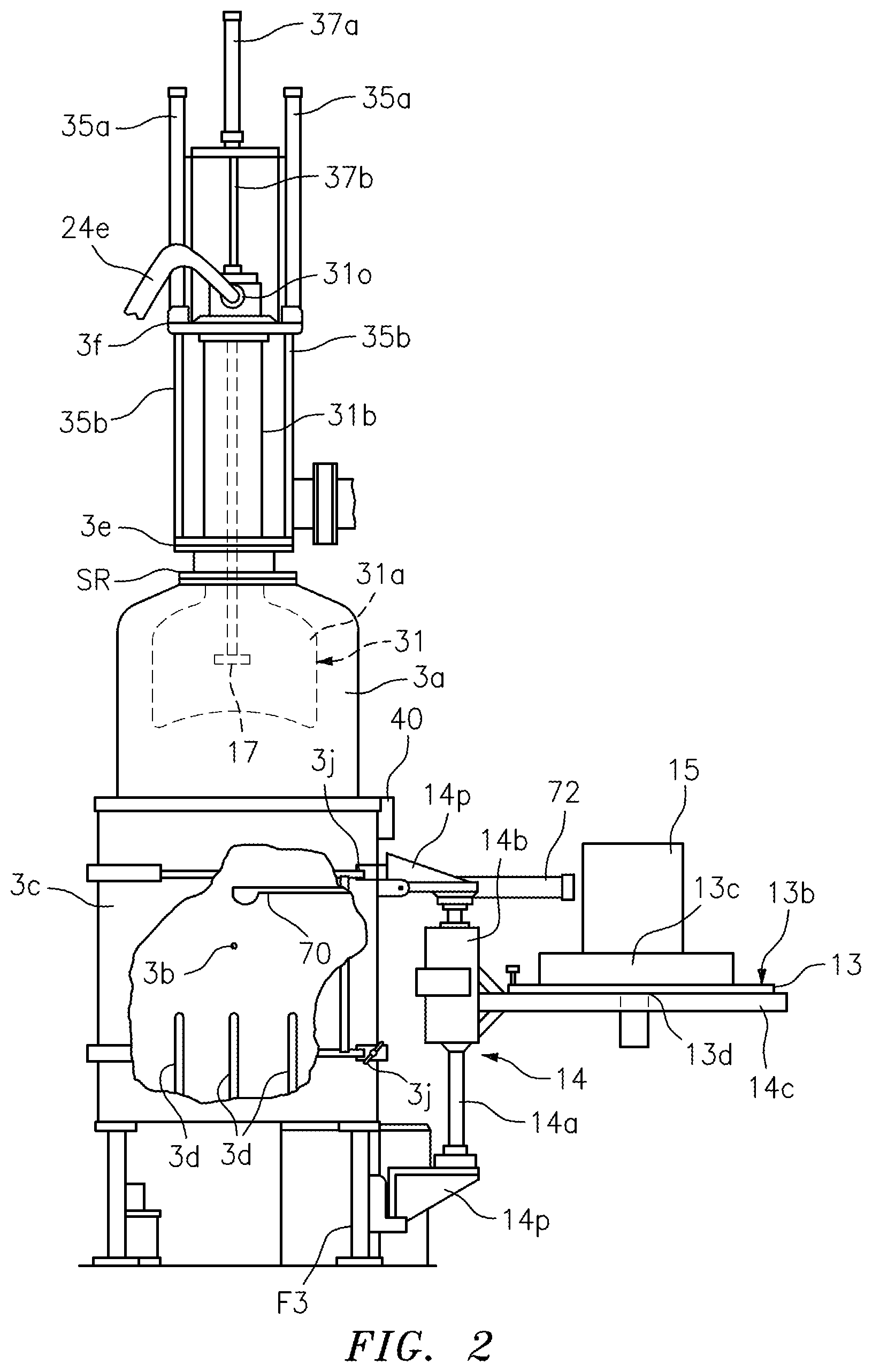Patent US11772152 Figure 2 – Countergravity casting apparatus and desulfurization methods