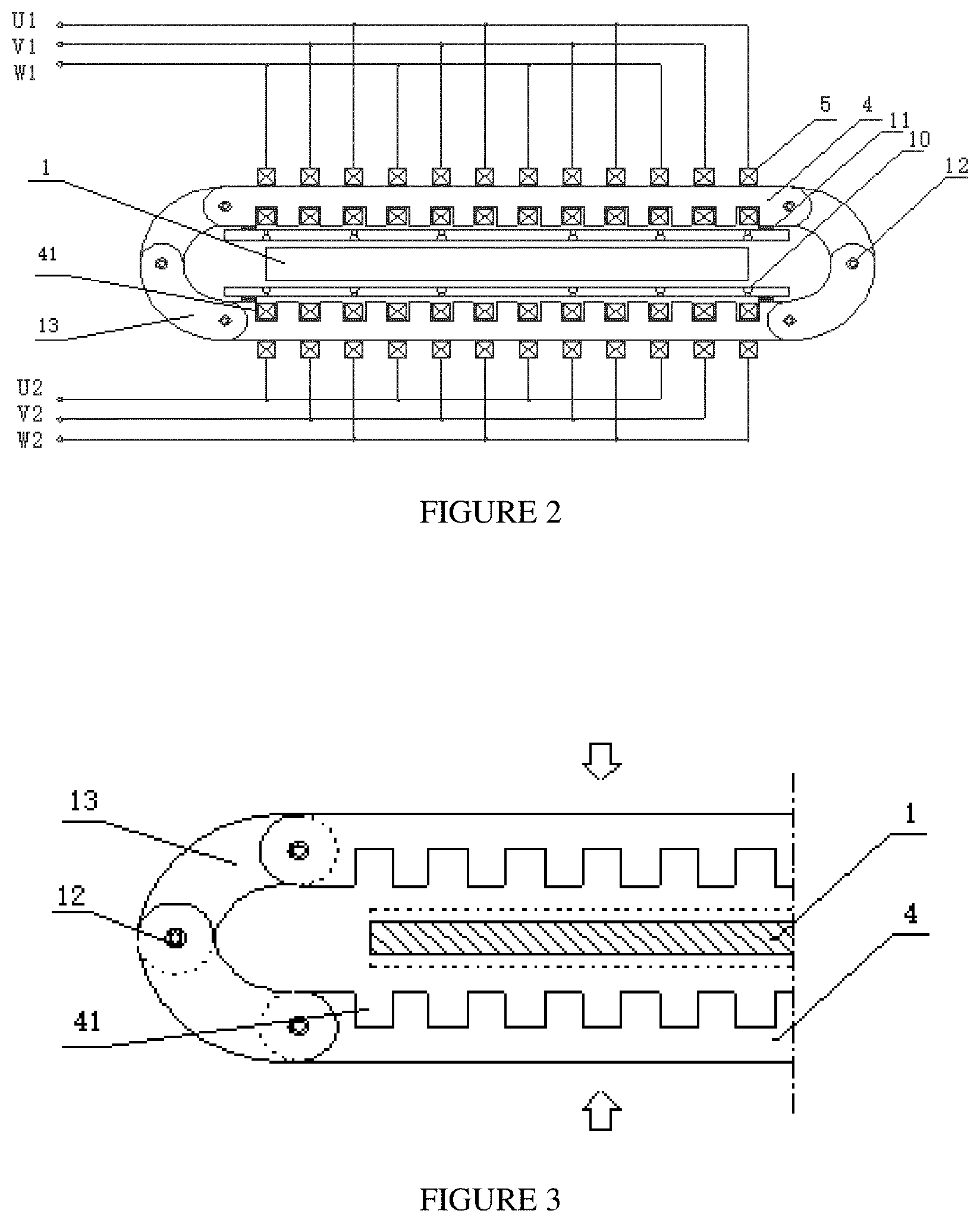 Patent US11772153 Figure 2 – Electromagnetic stirring device and method for secondary cooling zone during slab continuous casting