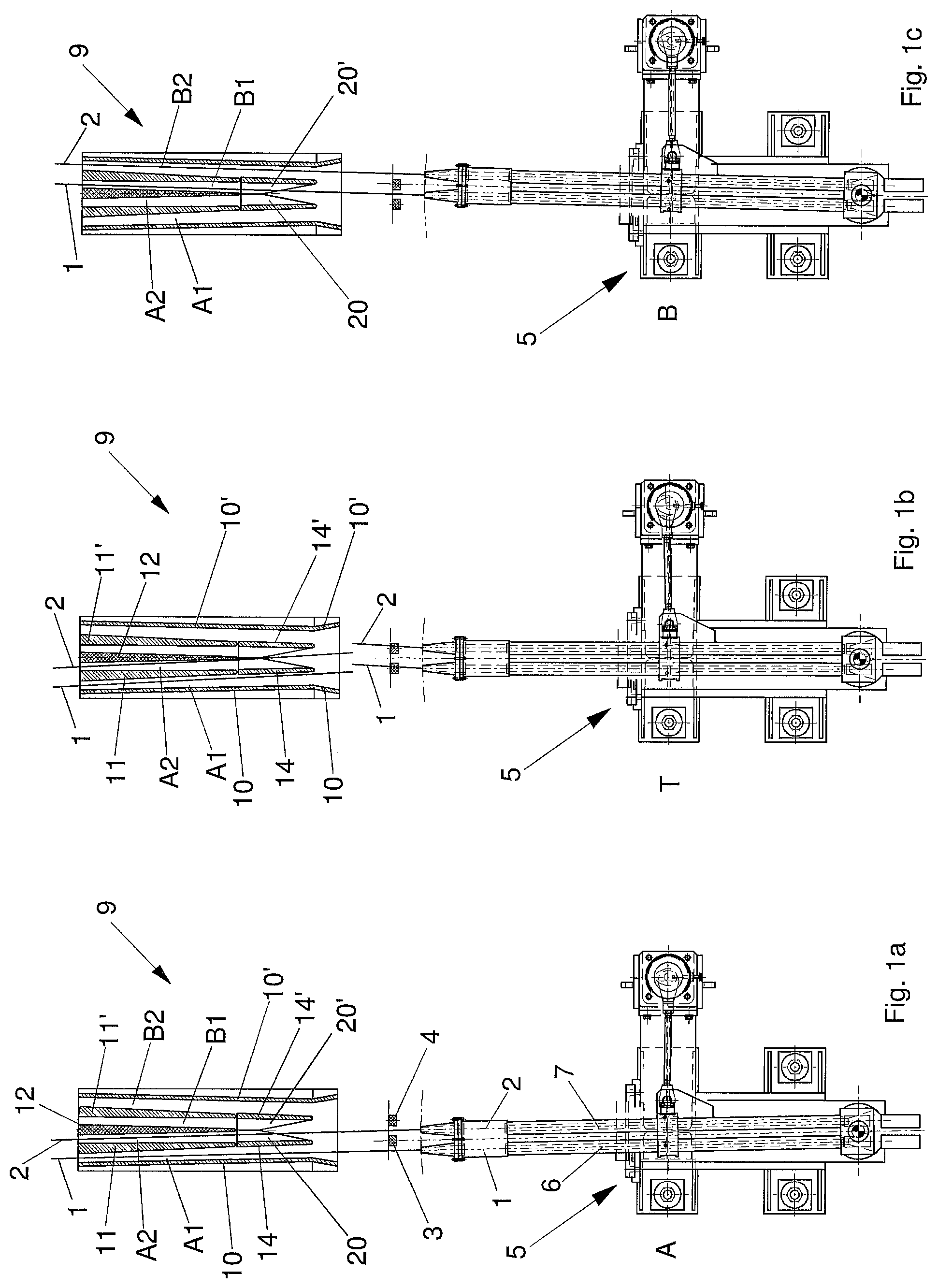 Patent US11772174 Figure 1 – Single shear for cutting and conveying multiple rolled sections