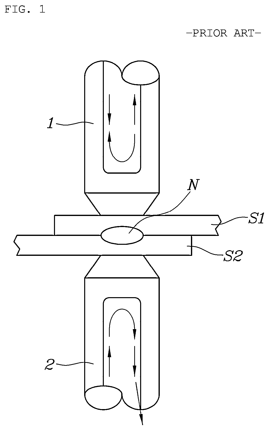 Patent US11772185 Figure 1 – Electrode for resistance spot welding and device for resistance spot welding including the same