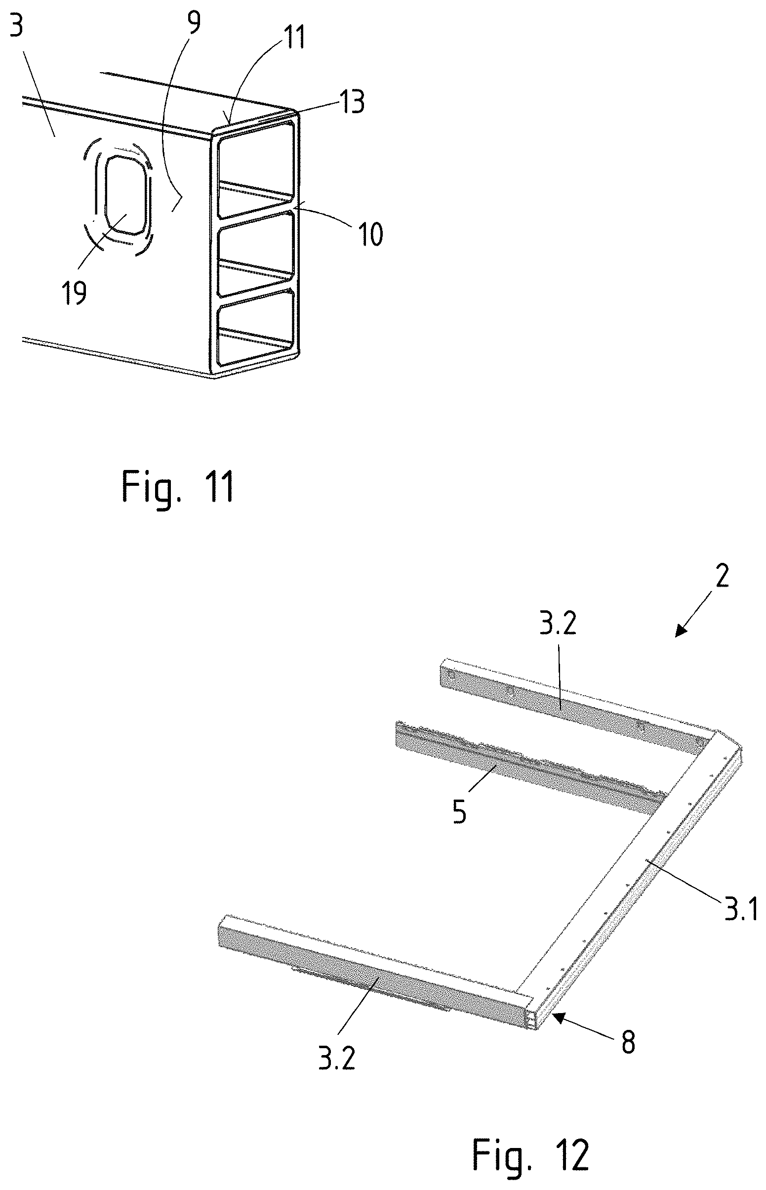 Patent US11772192 Figure 7 – Battery carrier composed of lightweight metal profiles with calibrated ends, and method for the production thereof