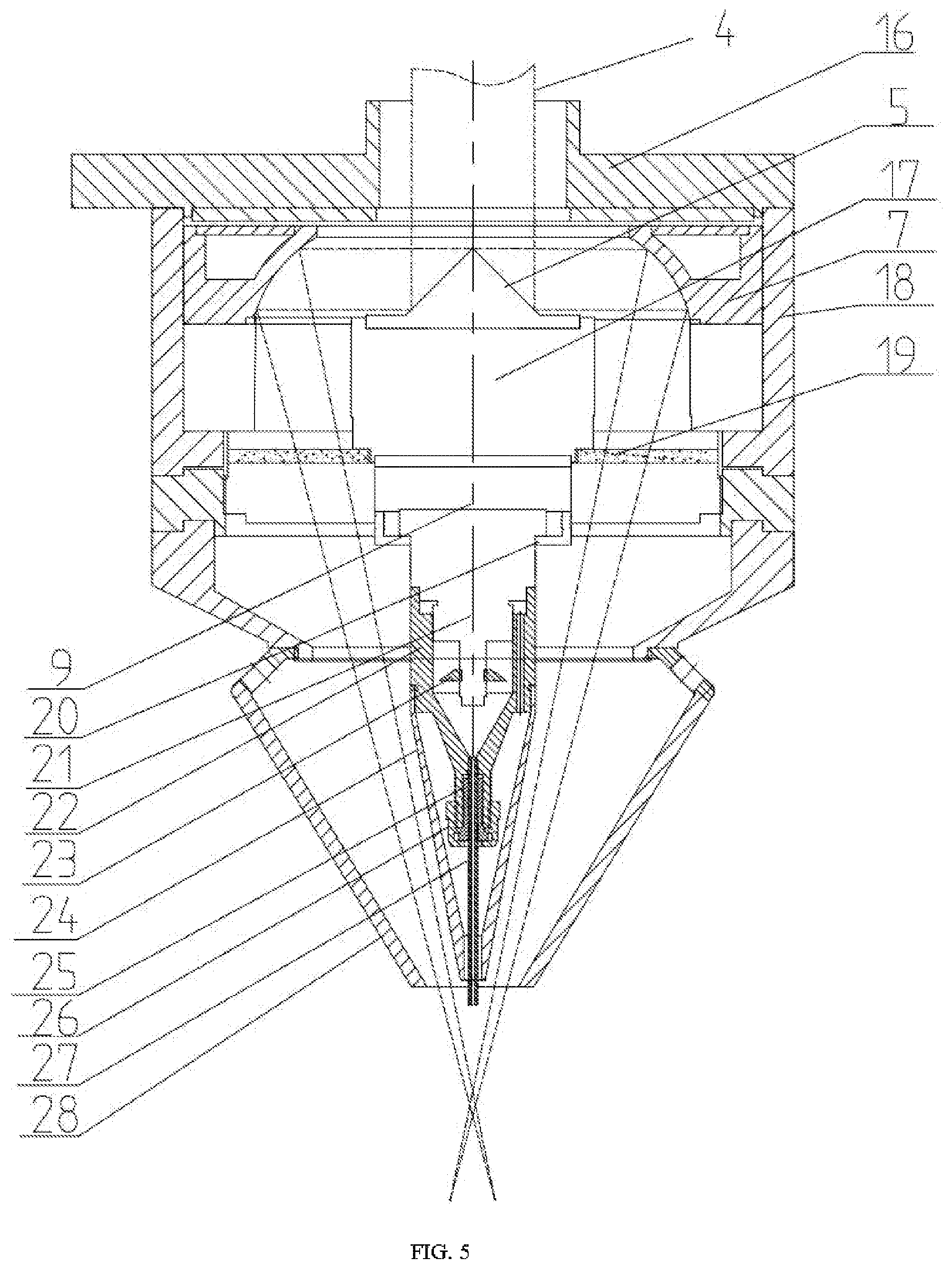 Patent US11772193 Figure 4 – Annular hollow offset-focus laser cladding device