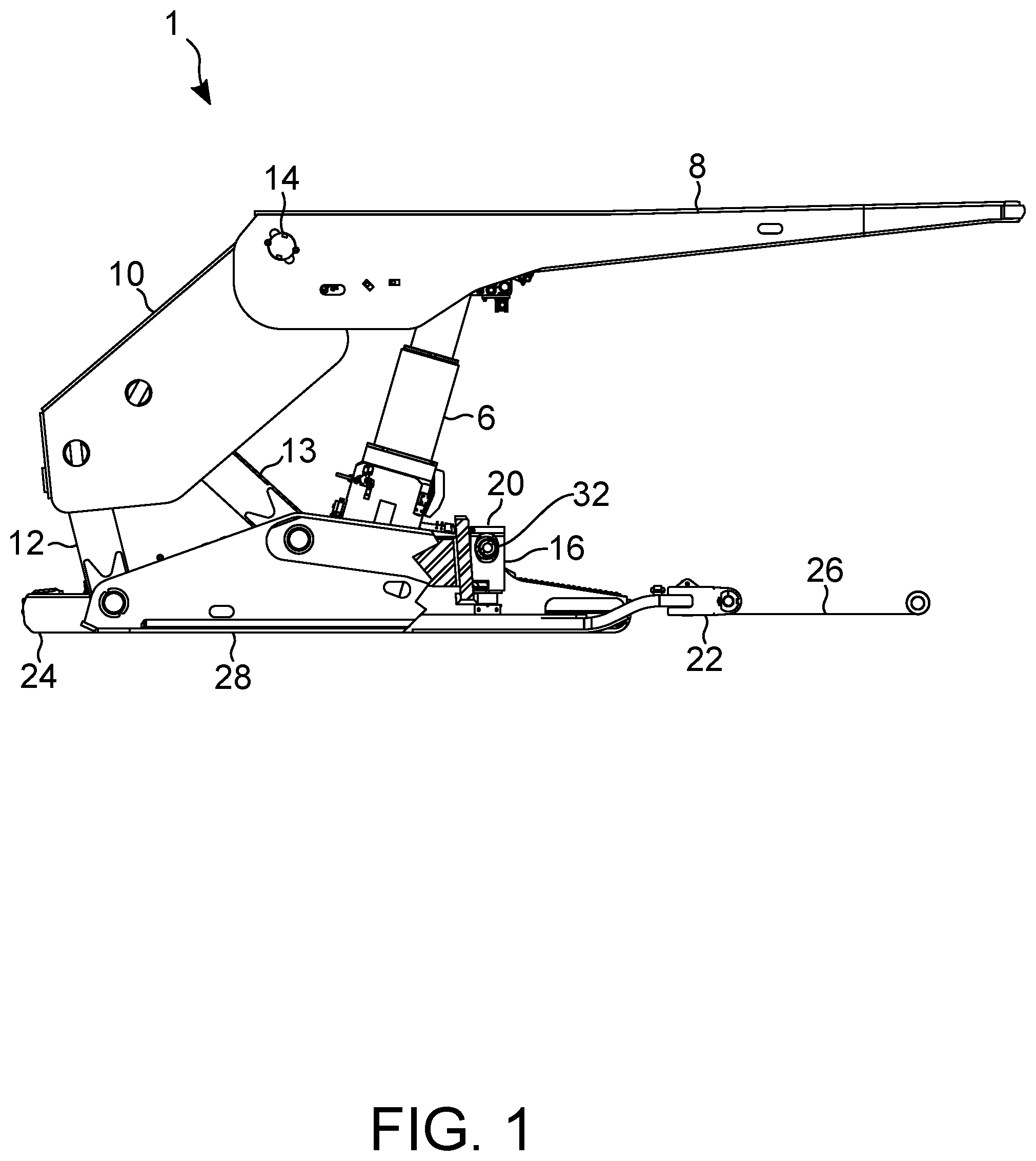 Patent US11772209 Figure 1 – Mining shield base lift apparatuses and methods