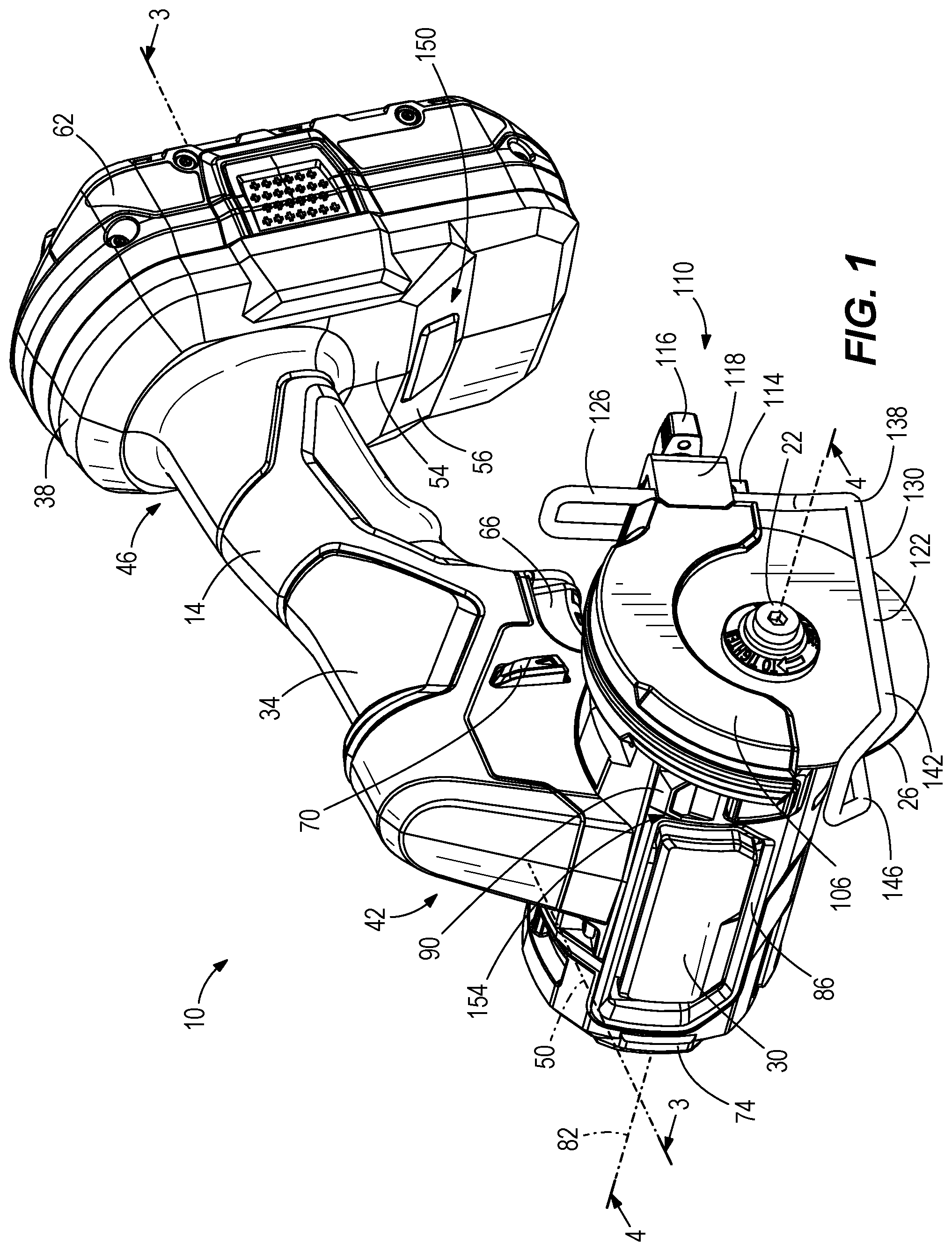 Patent US11772224 Figure 1 – Compact multi-material cut-off tool