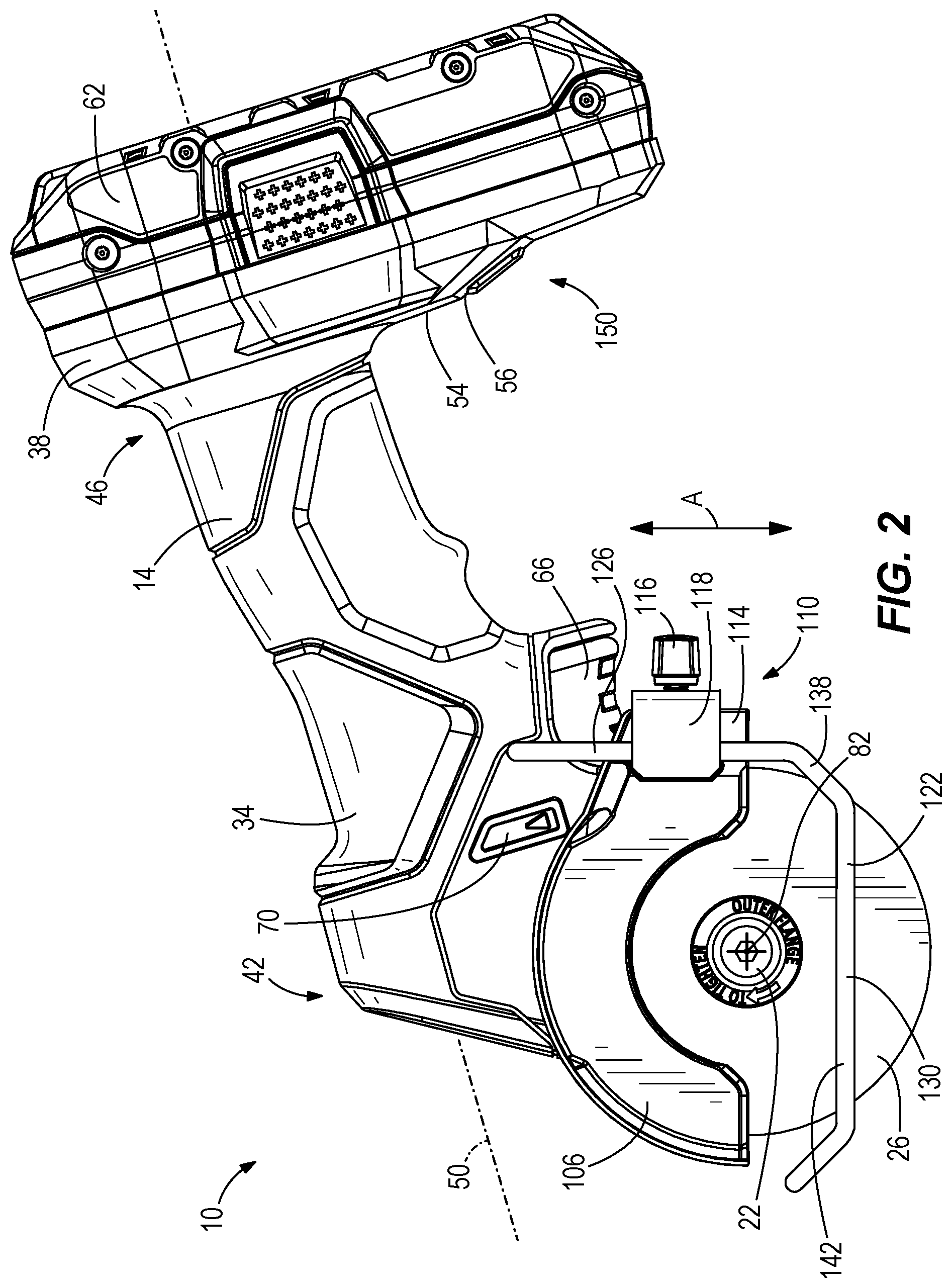 Patent US11772224 Figure 2 – Compact multi-material cut-off tool