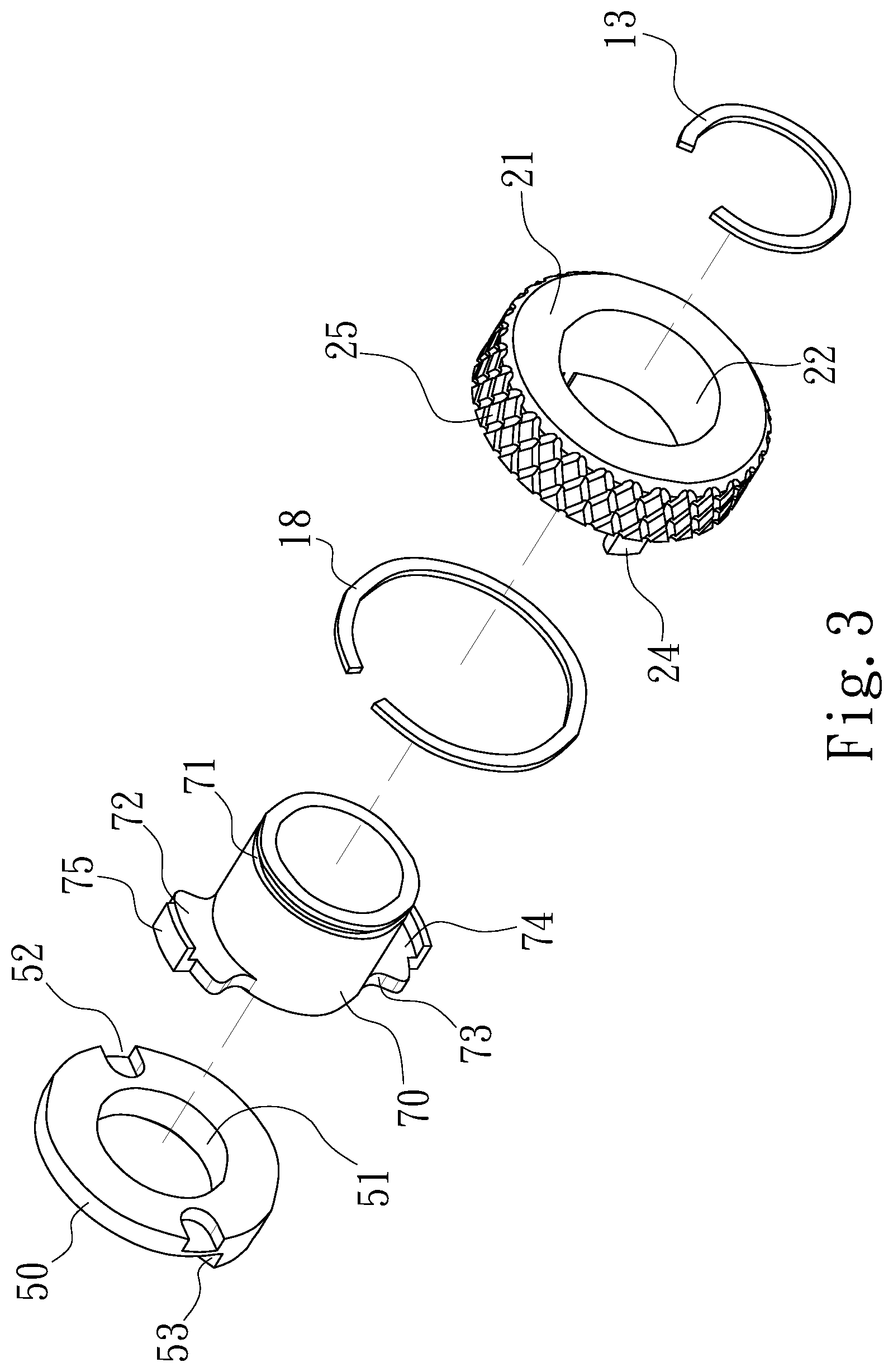 Patent US11772243 Figure 3 – Direction-switching apparatus of a ratchet screwdriver
