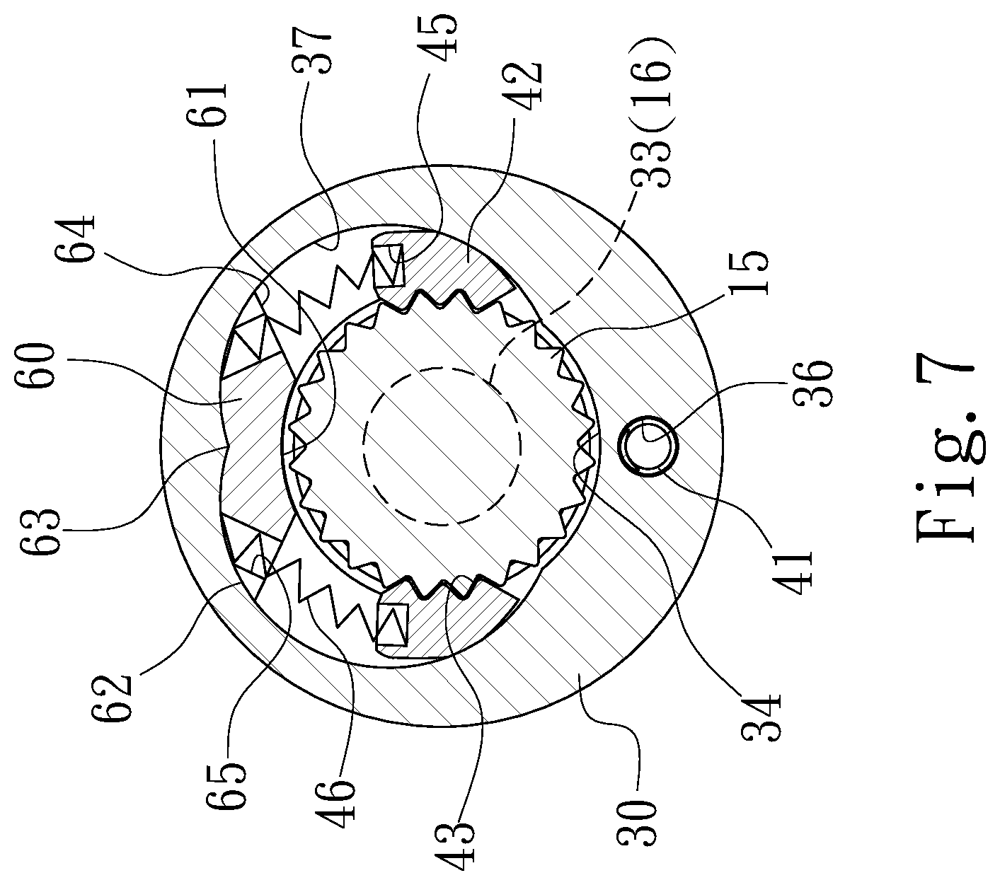 Patent US11772243 Figure 7 – Direction-switching apparatus of a ratchet screwdriver