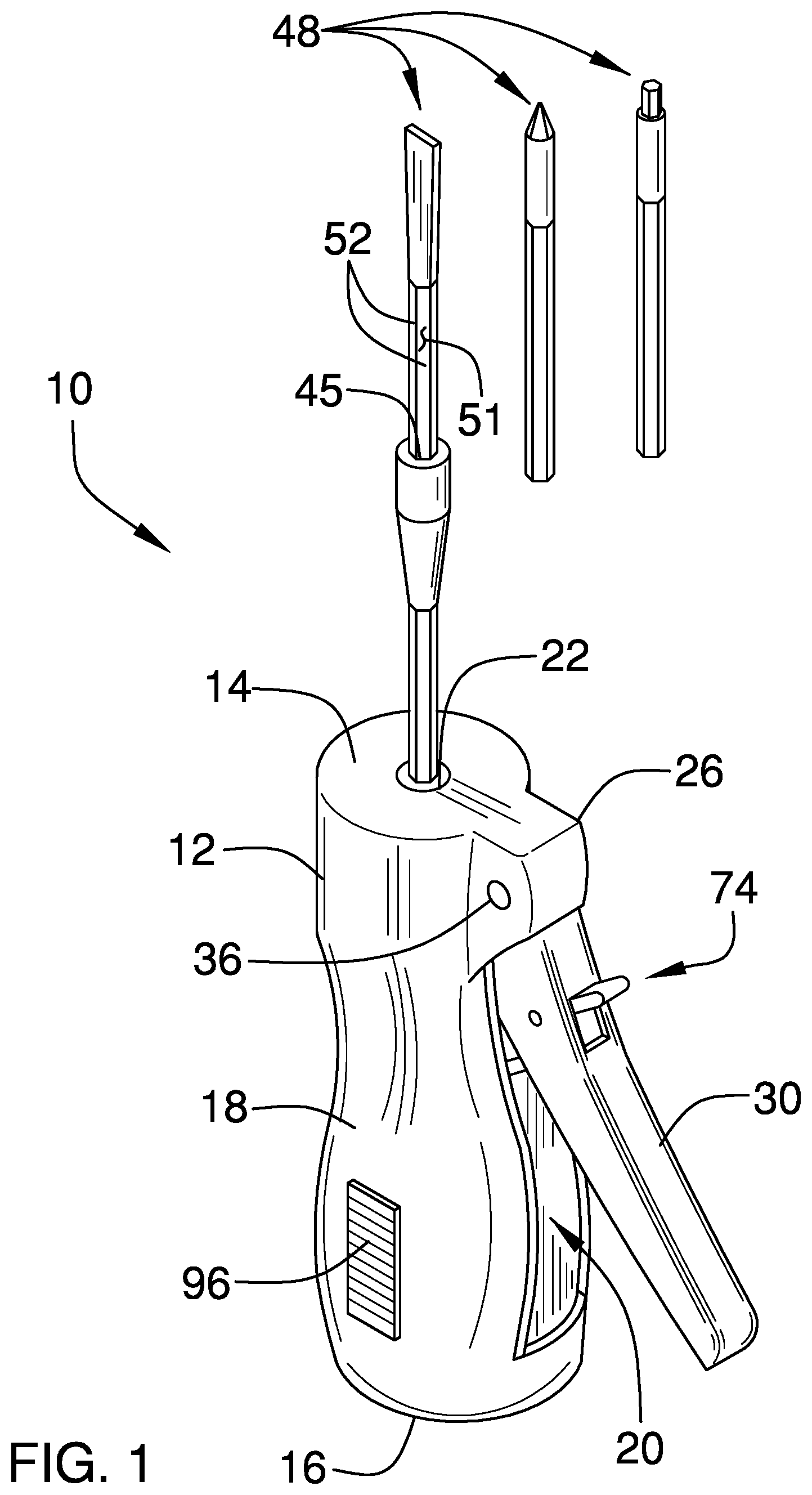 Patent US11772244 — Ratcheting screwdriver assembly — Figure 1
